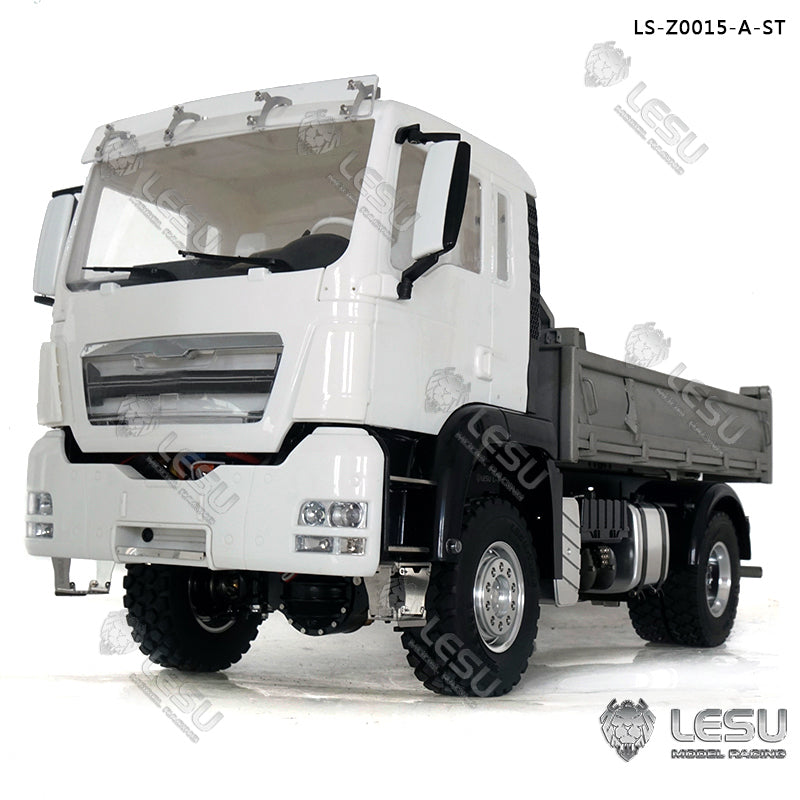 LESU 1/14 Scale Metal 4*4 Chassis TGS Hydraulic Dumper Truck Construction Vehicle Model Light Sound System Motor ESC Servo