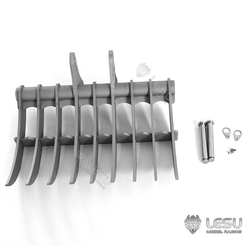 LESU Metal Stainless Nail Rake Bucket for 1/14 RC Hydraulic Excavator ET35 Remote Digger Upgraded Parts