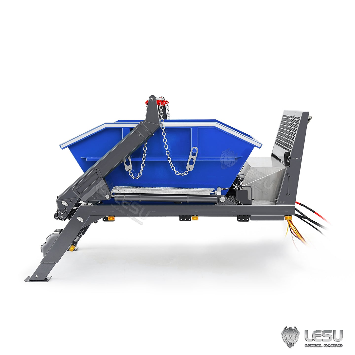 Metal Bucket 4CH Valve Hydraulic System for LESU Z0066 1/14 RC Hydraulic Swing Arm Garbage Dump Truck Remote Control Skip Loader