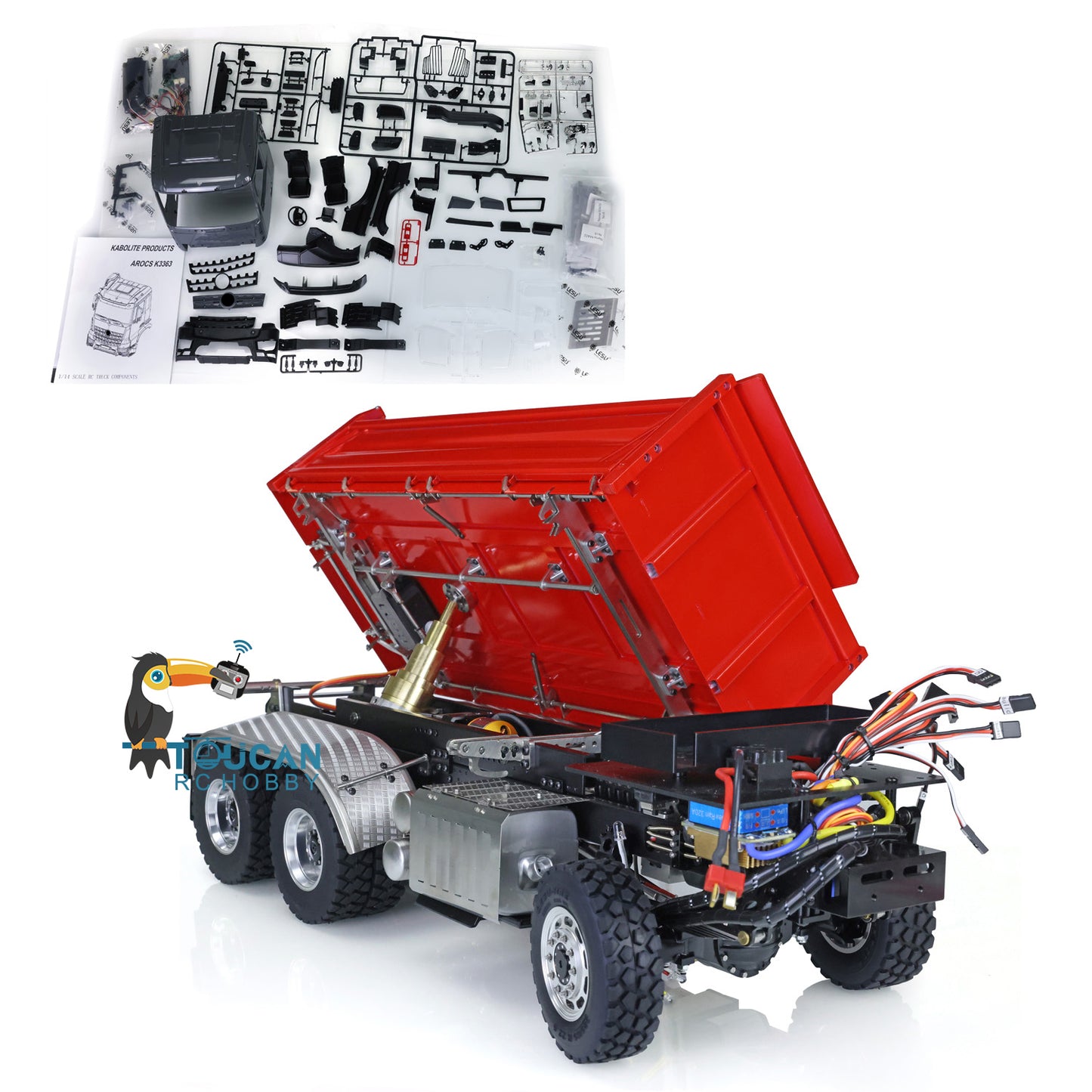 LESU KABOLITE Cabin 3348 6*6 1/14 Scale 3Axles RC Three-way Tipper Dumper Construction Vehicle Car Model W/ Motor Servo ESC