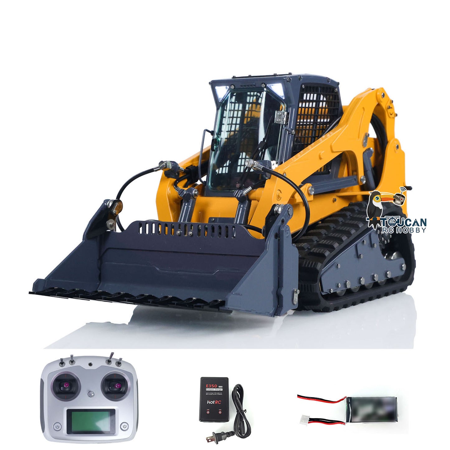 LESU 1/14 Scale Aoue LT5 Hydraulic Tracked Skid-Steer Remote Controlled Ready To Run Loader W/ I6S Radio Controller Battery