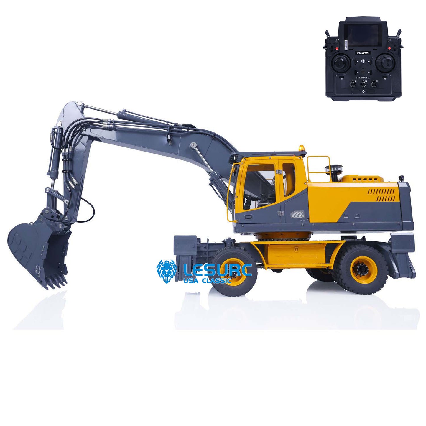 LESU 1/14 RC Metal Hydraulic Aoue ET30H Wheeled Painted Excavator Liquid Crystal Display Motor Servo ESC Light Sound Smoke Unit
