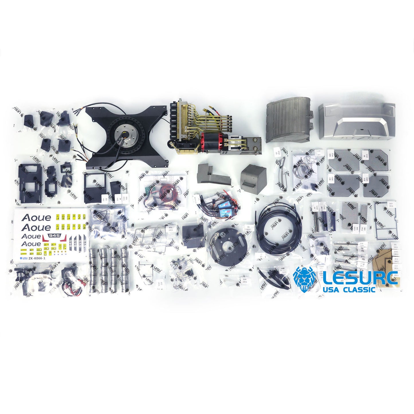 LESU LR945 RC Hydraulic Excavator 1/14 Metal Tracked Remote Controlled Digger Kits W/ Motor Servo ESC Light DIY Metal tracked Excavator