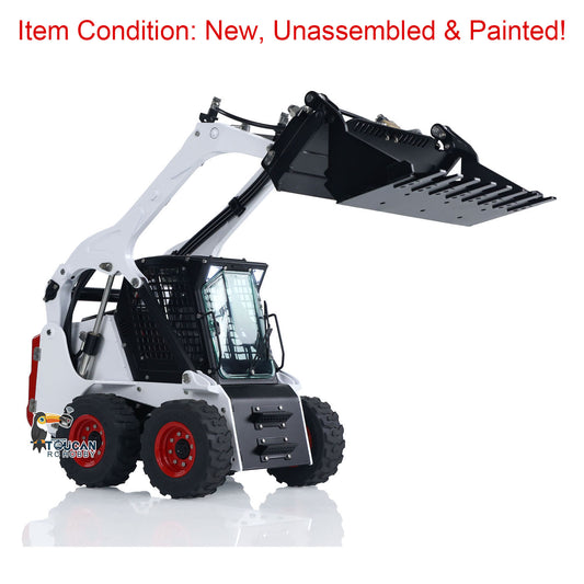 1/14 LESU Metal RC Hydraulic Loader Wheeled Aoue-LT5H Skid-Steer Car Model Kits Sound Light System Motor ESC Replacements