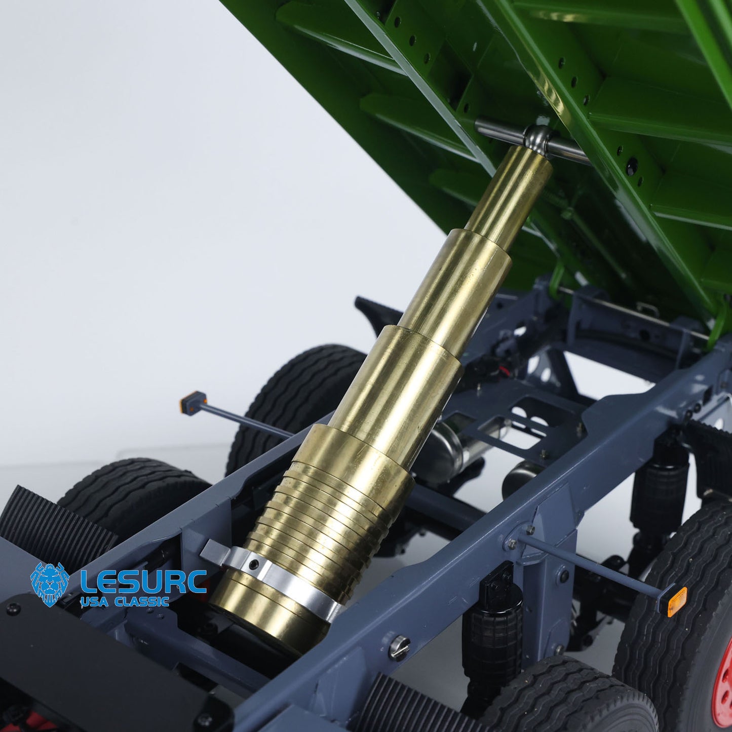 LESU 1/14 2 Axles RC Metal Trailer Remote Control Hydraulic Dump Trailer for Tractor Truck Dumper Radio Controlled Lorry Model