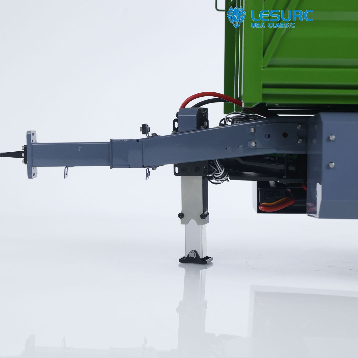 LESU 1/14 2 Axles RC Metal Trailer Remote Control Hydraulic Dump Trailer for Tractor Truck Dumper Radio Controlled Lorry Model