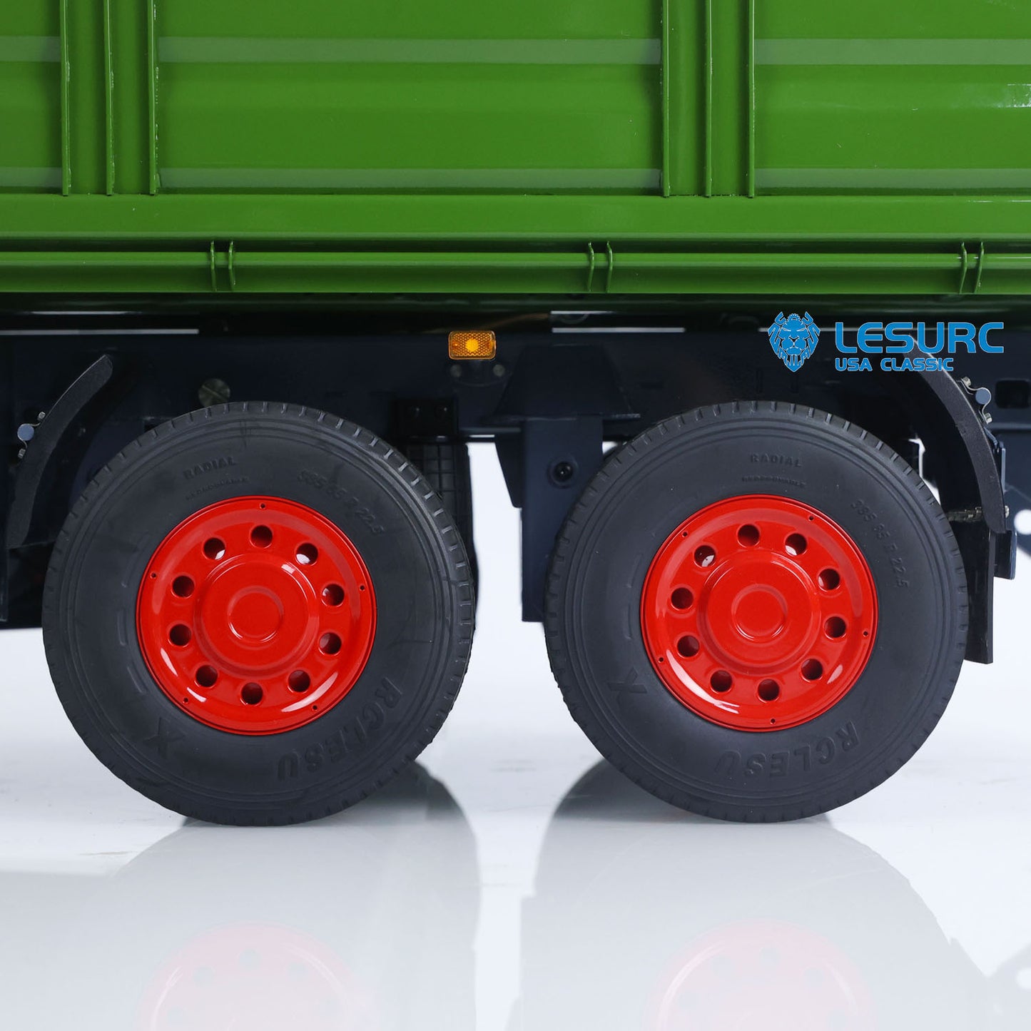 LESU 1/14 2 Axles RC Metal Trailer Remote Control Hydraulic Dump Trailer for Tractor Truck Dumper Radio Controlled Lorry Model