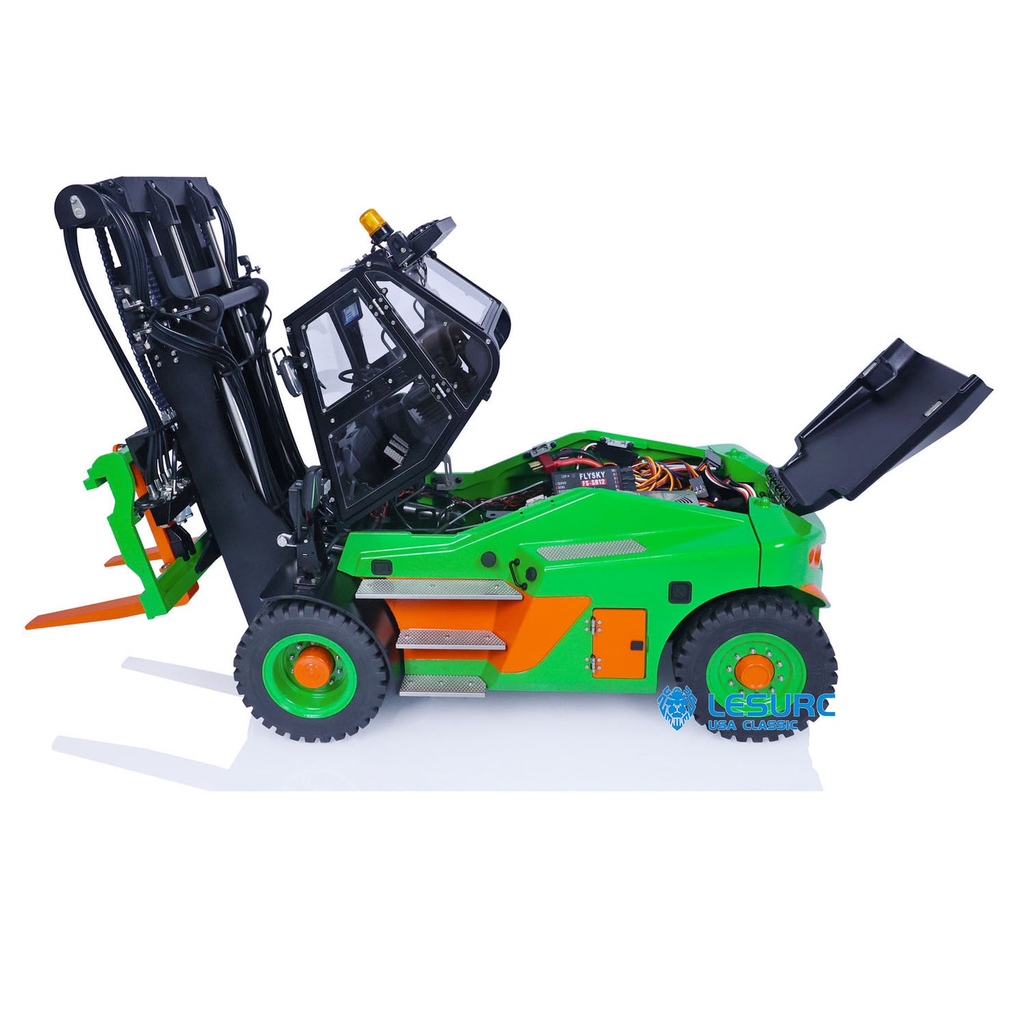 LESU RC Heavy Hydraulic Forklift Truck 1/14 Aoue-LD160S Metal Remote Control Car Model I6S Radio