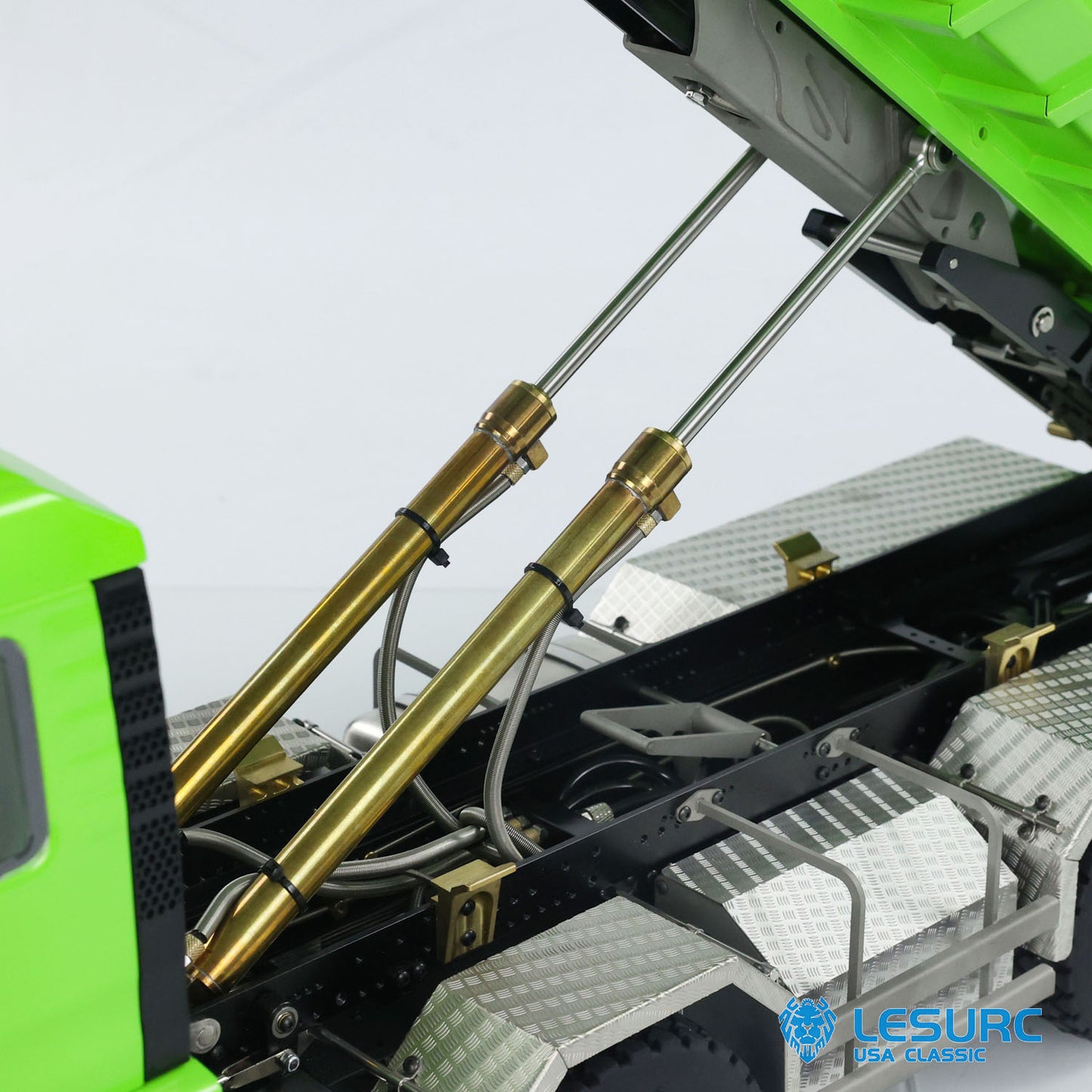 LESU TGS 1/14 RC Hydraulic Roll On Off Dump Truck 8x8 Metal Chassis Dumper Differential Lock EDS Axles 2Speed Gearbox Model Car