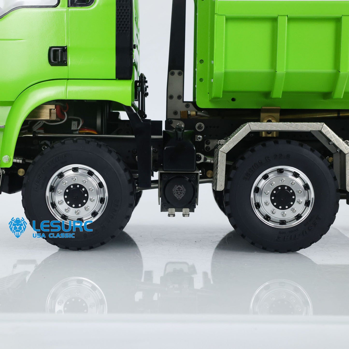 LESU TGS 1/14 RC Hydraulic Roll On Off Dump Truck 8x8 Metal Chassis Dumper Differential Lock EDS Axles 2Speed Gearbox Model Car