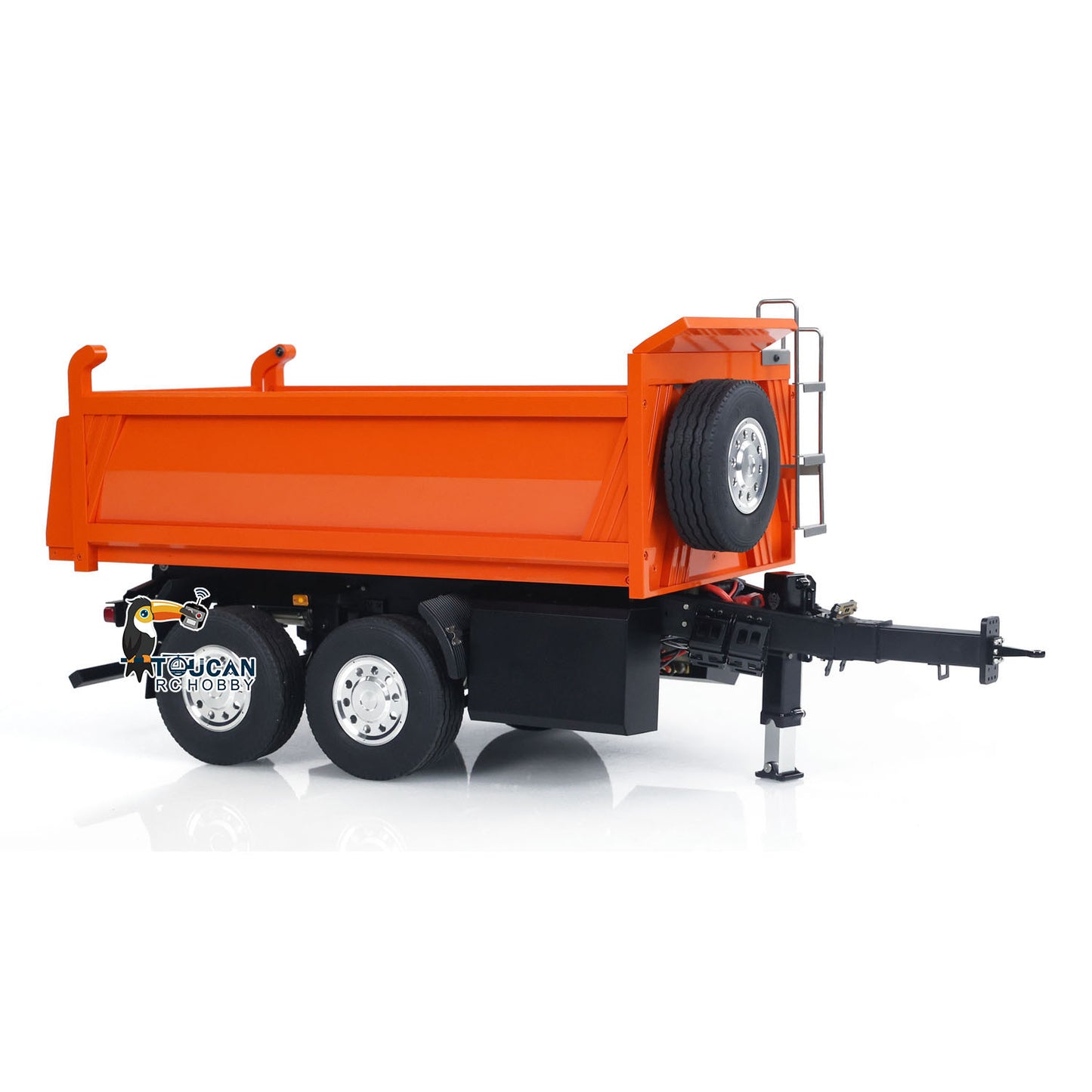 LESU Metal 1/14 2-Axle RC Hydraulic Equipment Radio Controlled Self-dumping Simulation Full Trailer DIY Models Painted