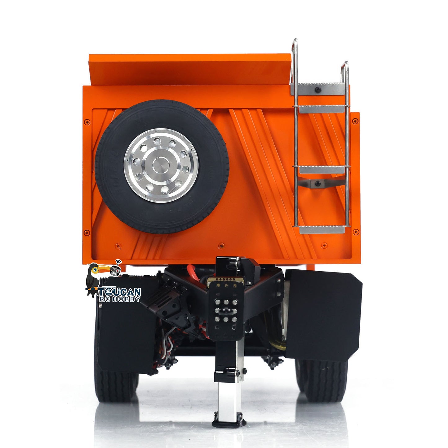 LESU Metal 1/14 2-Axle RC Hydraulic Equipment Radio Controlled Self-dumping Simulation Full Trailer DIY Models Painted