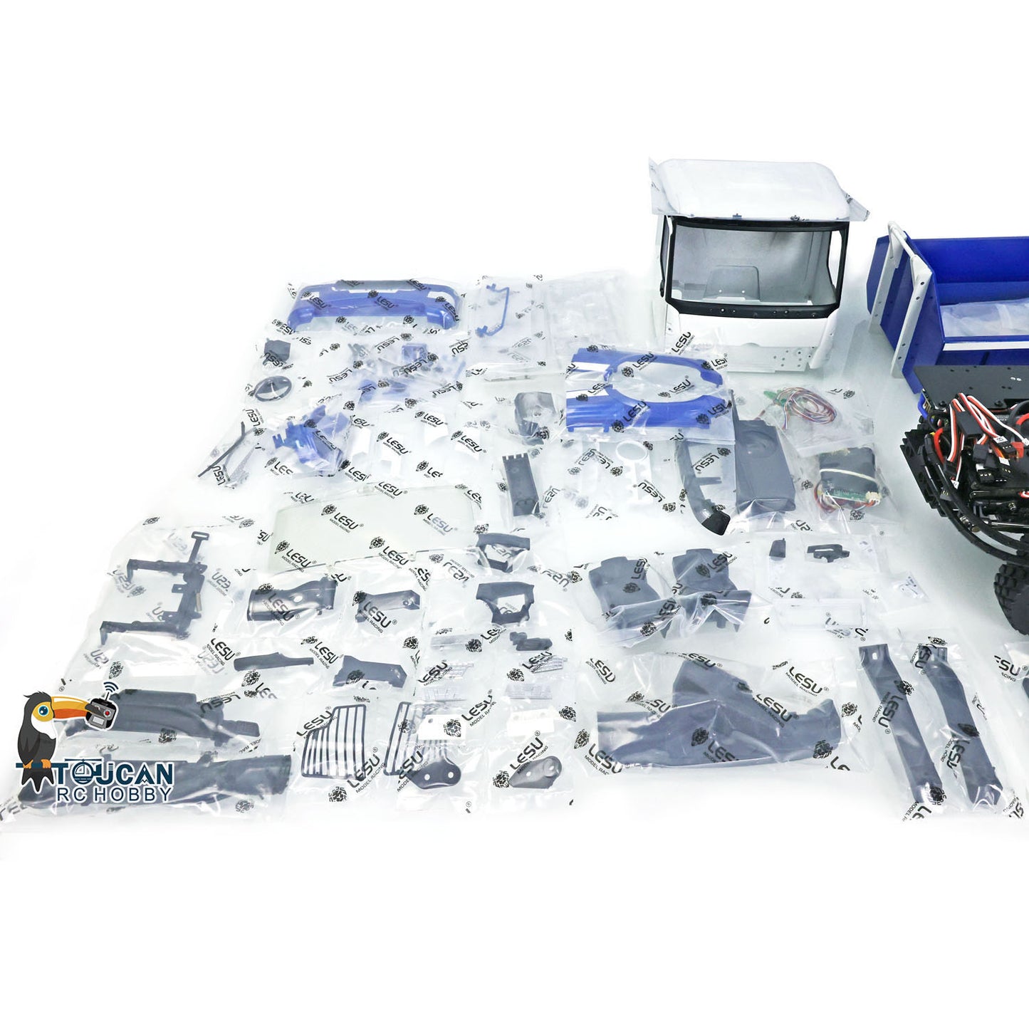 LESU 1/14 Scale 8x8 Truck Hydraulic Remote Controlled Dumper Roll On/Off Tipper Model Car Sound Light System Motor
