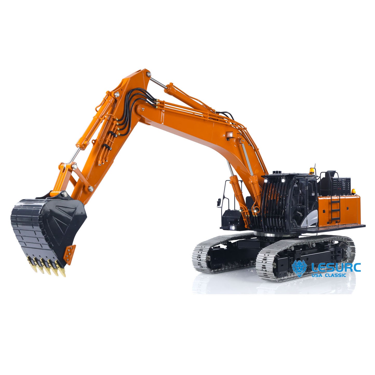 New Released! LESU 1/14 Aoue ZX490 Metal Hydraulic RC Excavator 2Arms 490 Remote Control Digger 6CH Valve