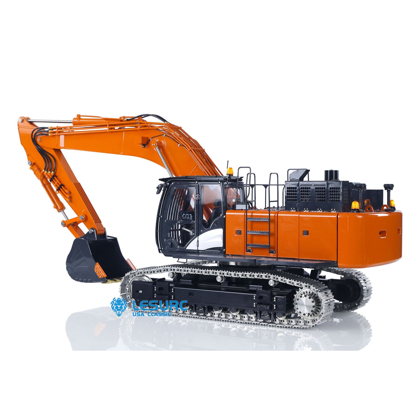 New Released! LESU 1/14 Aoue ZX490 Metal Hydraulic RC Excavator 2Arms 490 Remote Control Digger 6CH Valve