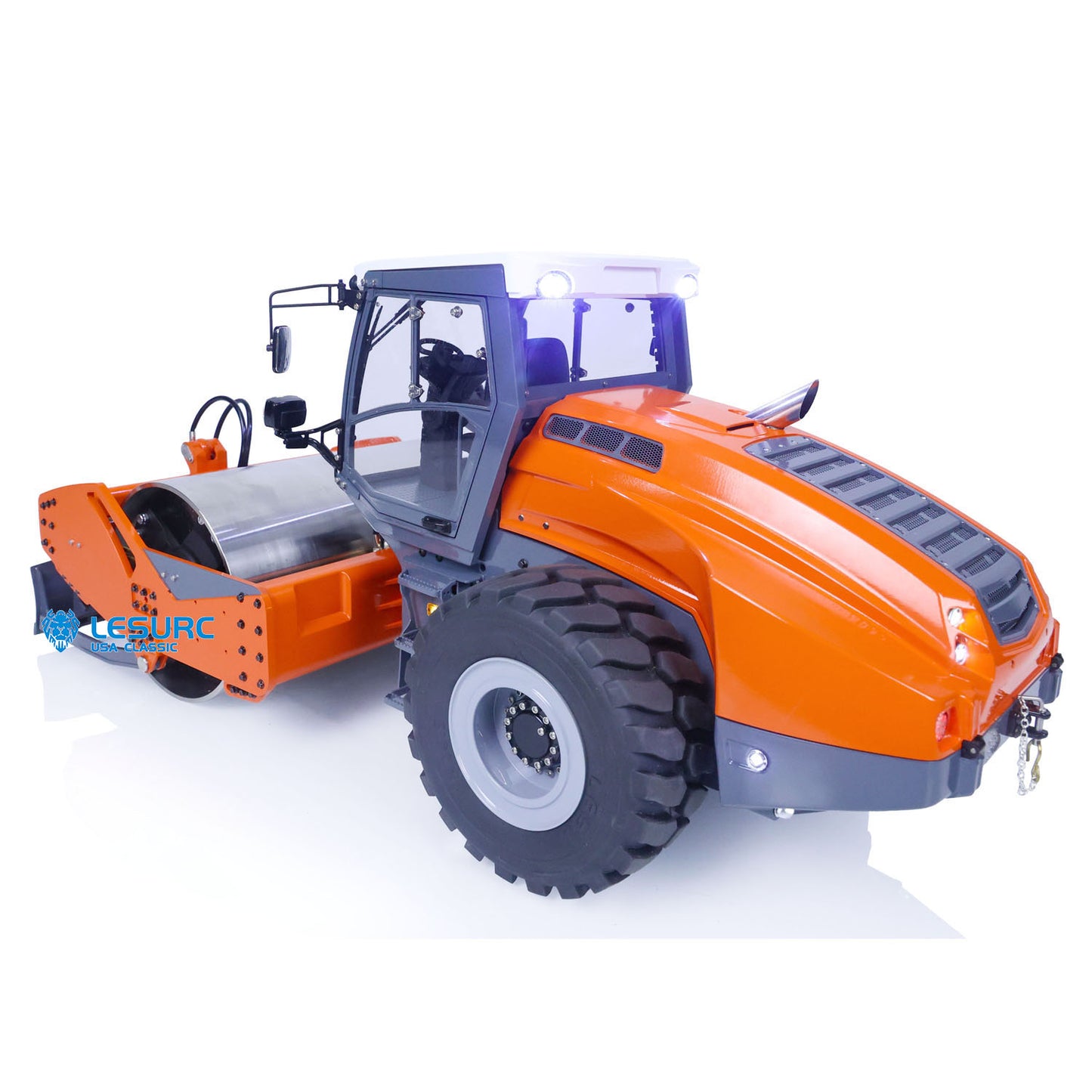 LESU 1/14 Metal RC Hydraulic Road Roller Aoue-H13i Remote Control Truck Construction Model Light Sound System