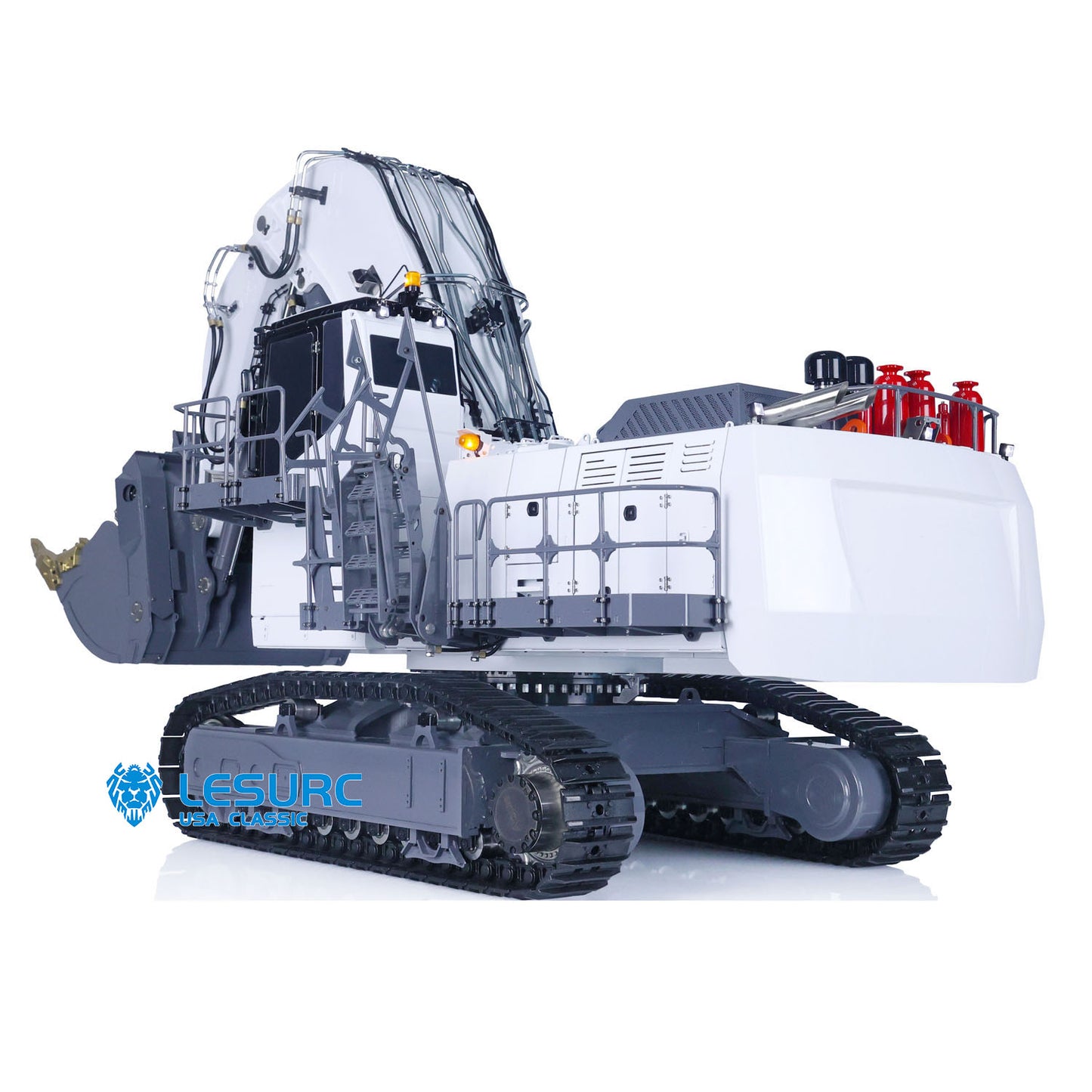 1:14 LESU AOUE 9150 RC Metal Tracked Painted Hydraulic Excavator Double Oil Pumps Forward Shovel W/ Light ESC Servo Motor