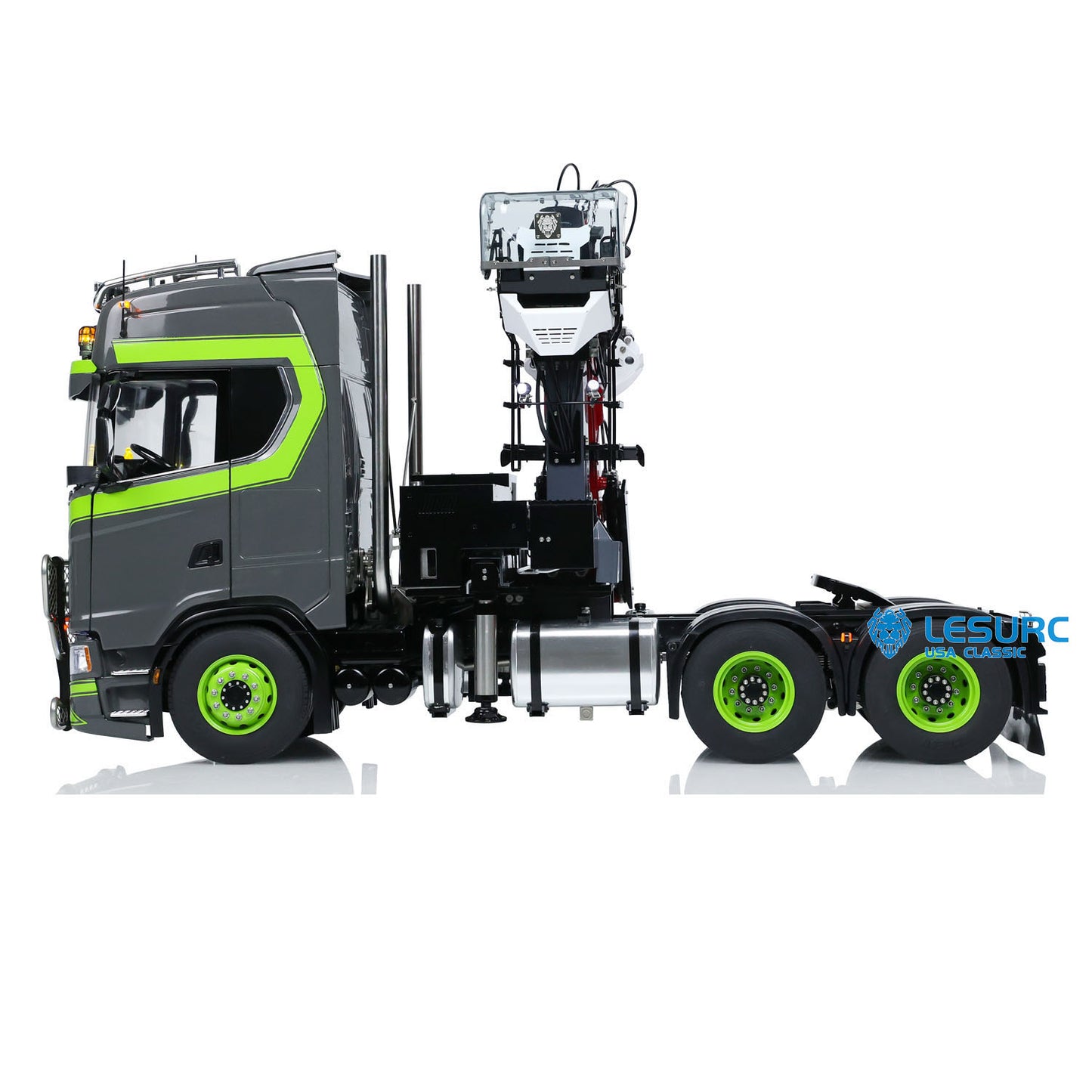 Toucan Metal 6X6 Chassis 1/14 RC Tractor Truck 770S Hydraulic Crane DIY Lorry Electric Car Flysky PL18EVLite Remote Control Smoking