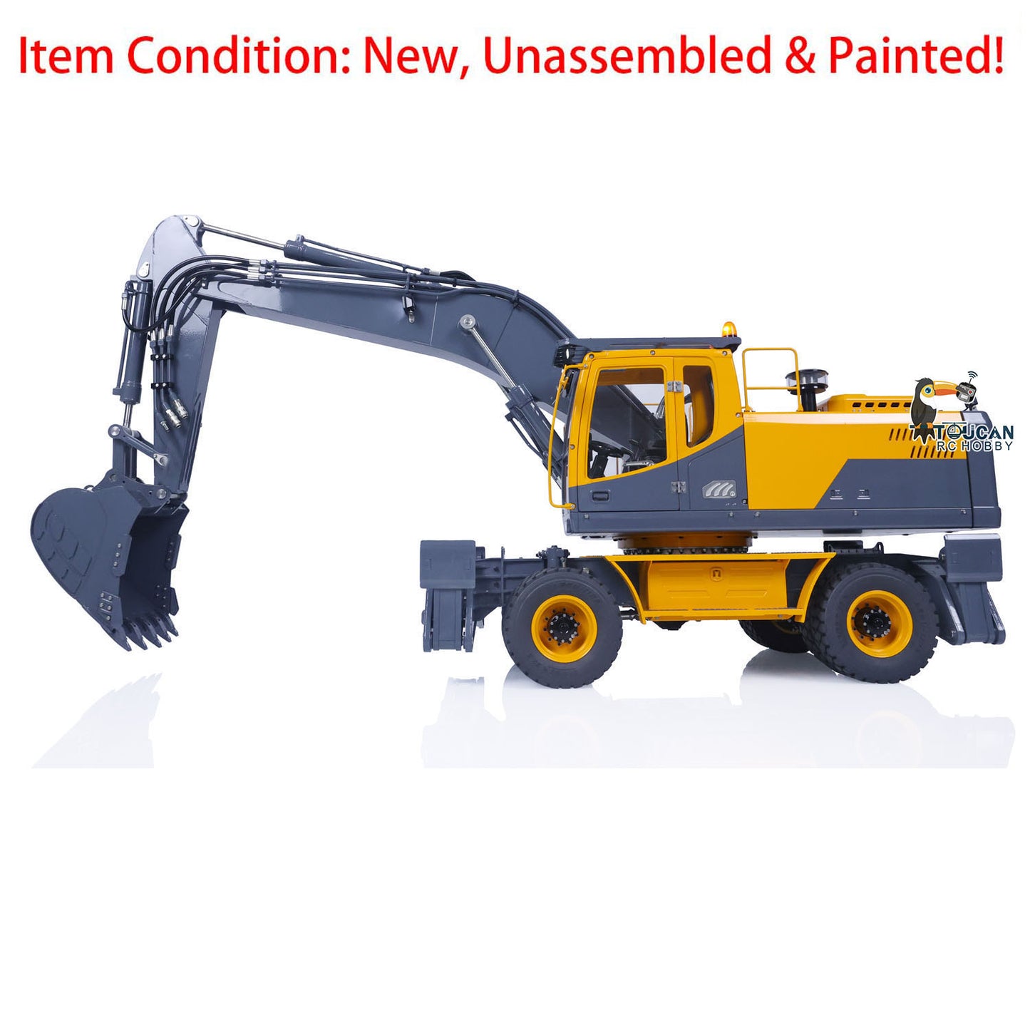 LESU 1/14 Scale RC Model Metal Hydraulic Aoue ET30H Wheeled Excavator Digger Pump Valve Light Motor Servo ESC Upgrade Accessories