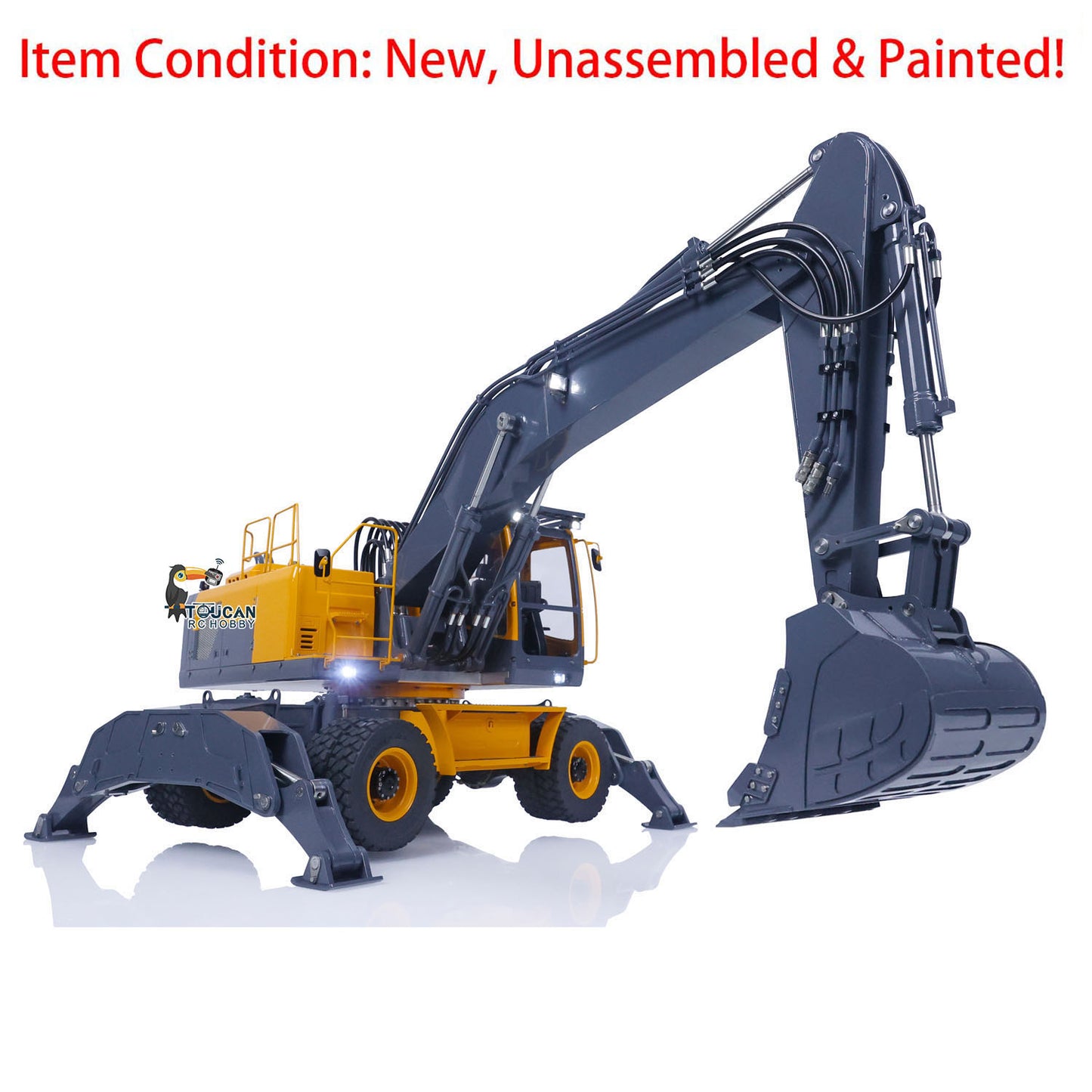 LESU 1/14 Scale RC Model Metal Hydraulic Aoue ET30H Wheeled Excavator Digger Pump Valve Light Motor Servo ESC Upgrade Accessories