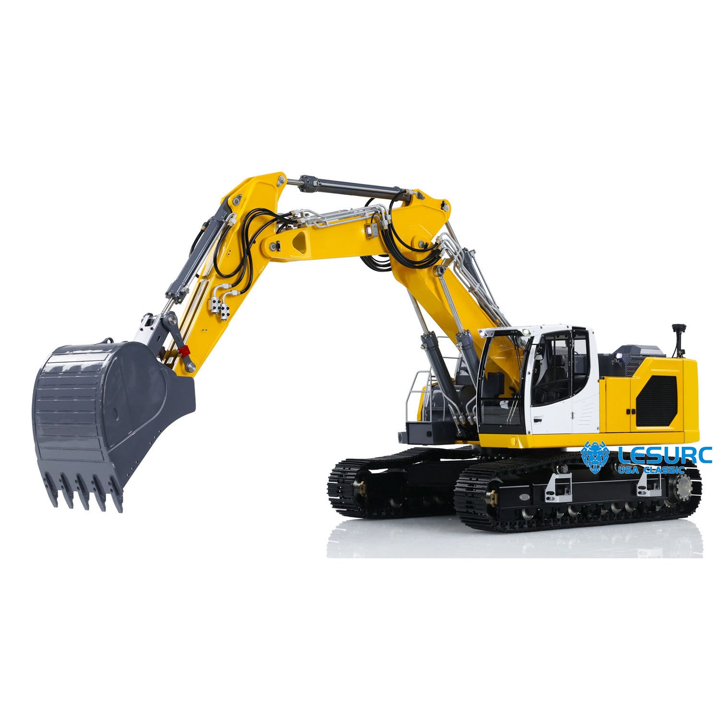 LESU Metal 1/14 Aoue LR945 3-arm Hydraulic RC Digger Painted Assembled Excavator Radio System Model