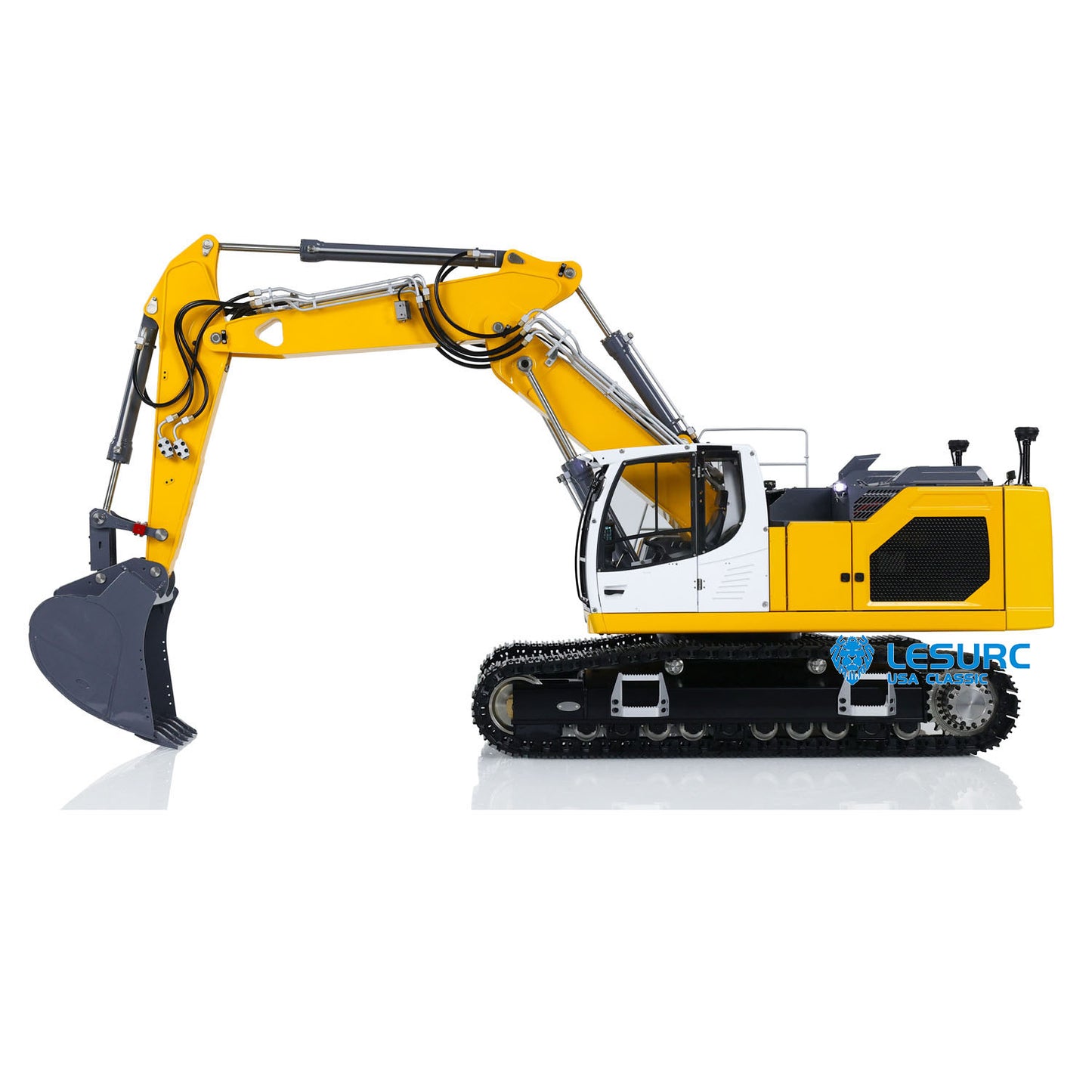 LESU Metal 1/14 Aoue LR945 3-arm Hydraulic RC Digger Painted Assembled Excavator Radio System Model