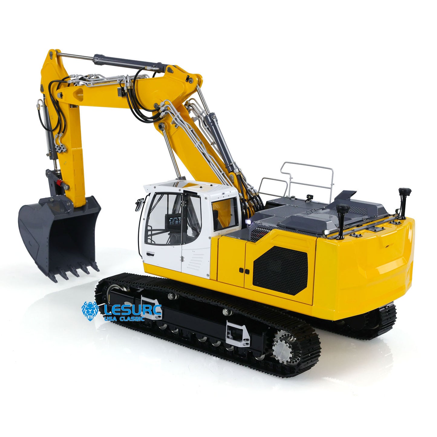 LESU Metal 1/14 Aoue LR945 3-arm Hydraulic RC Digger Painted Assembled Excavator Radio System Model