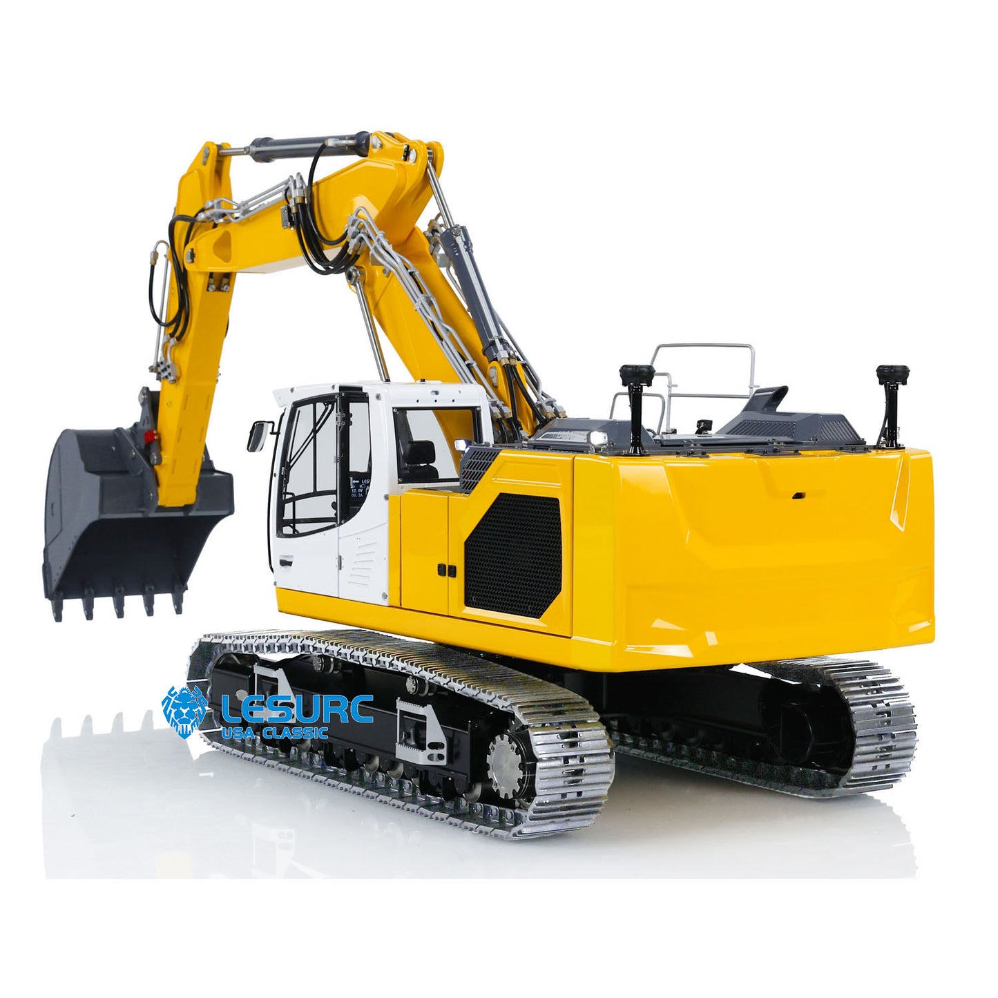 1:14 Hydraulic RC Three-section Digger Metal LESU 3-arms Aoue-LR945 Excavator Painted Assembled W/Light Servo