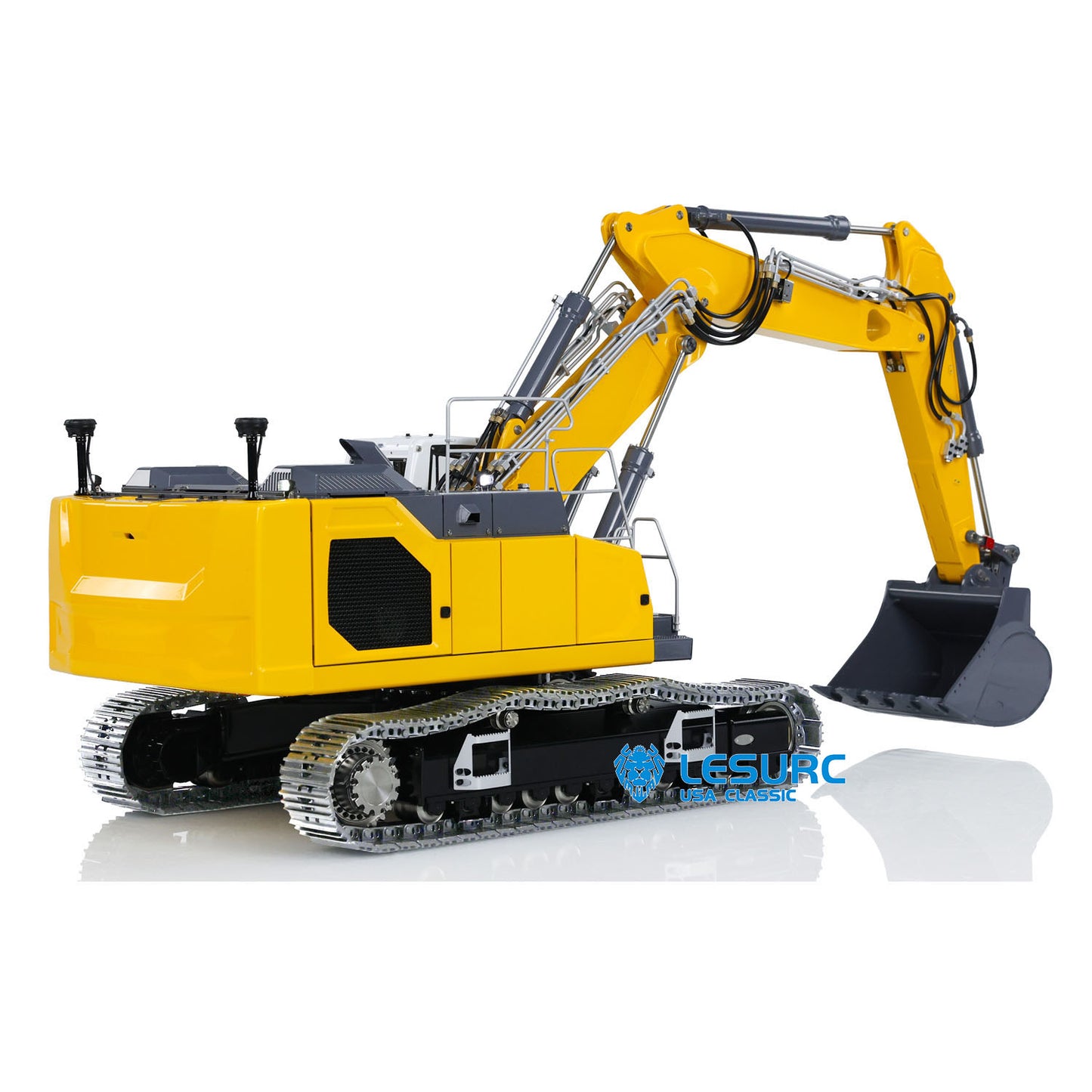 1:14 Hydraulic RC Three-section Digger Metal LESU 3-arms Aoue-LR945 Excavator Painted Assembled W/Light Servo