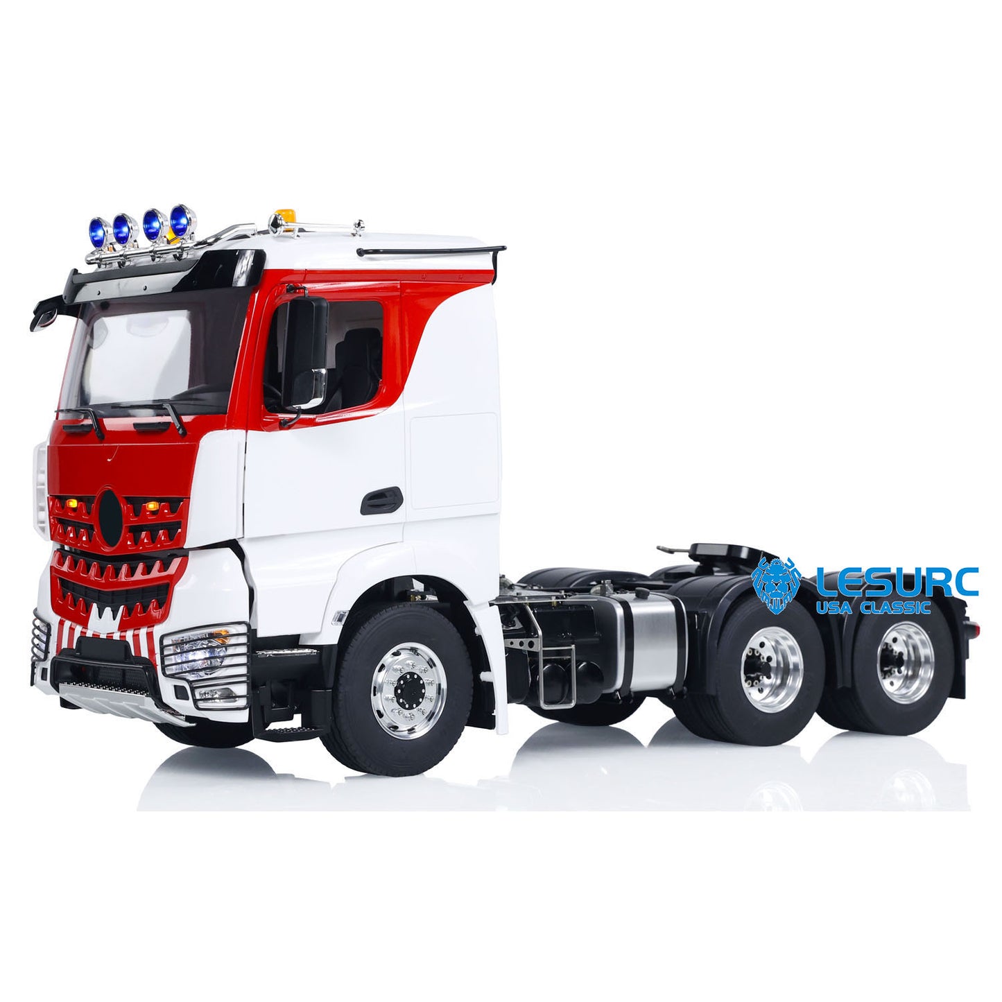 LESU 1/14 6x6 RC Tractor Truck Radio Controlled Car Painted Assembled Hobby Model Metal Chassis 2-Speed Gearbox Smoke Unit