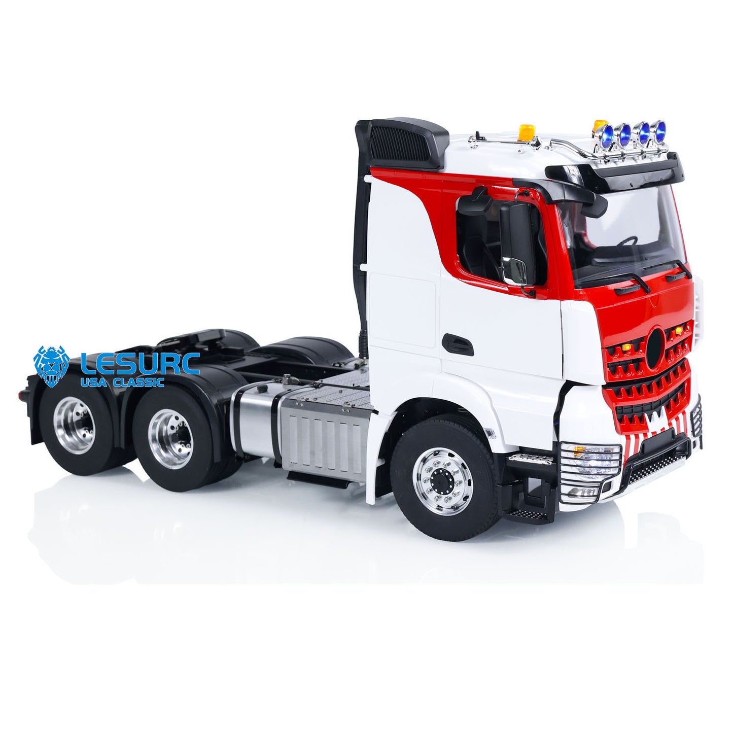 LESU 1/14 6x6 RC Tractor Truck Radio Controlled Car Painted Assembled Hobby Model Metal Chassis 2-Speed Gearbox Smoke Unit