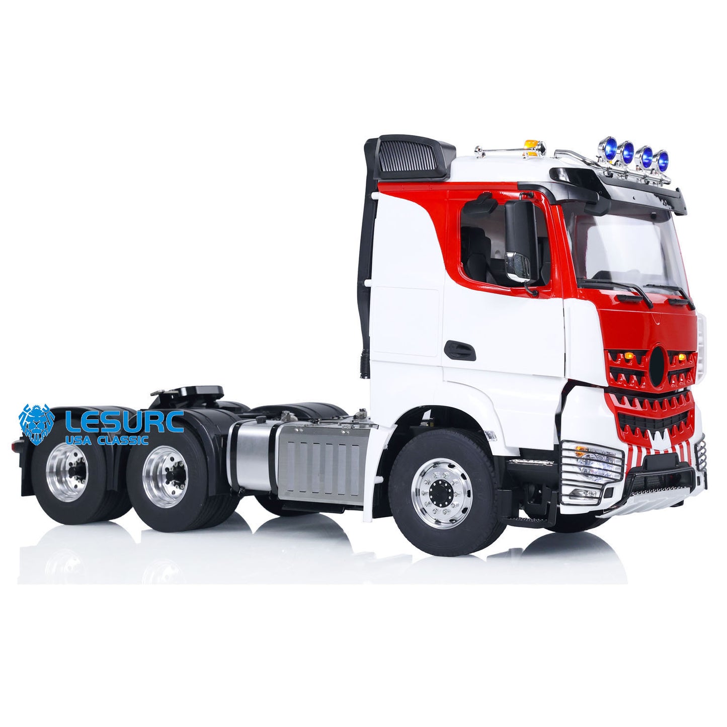 LESU 1/14 6x6 RC Tractor Truck Radio Controlled Car Painted Assembled Hobby Model Metal Chassis 2-Speed Gearbox Smoke Unit