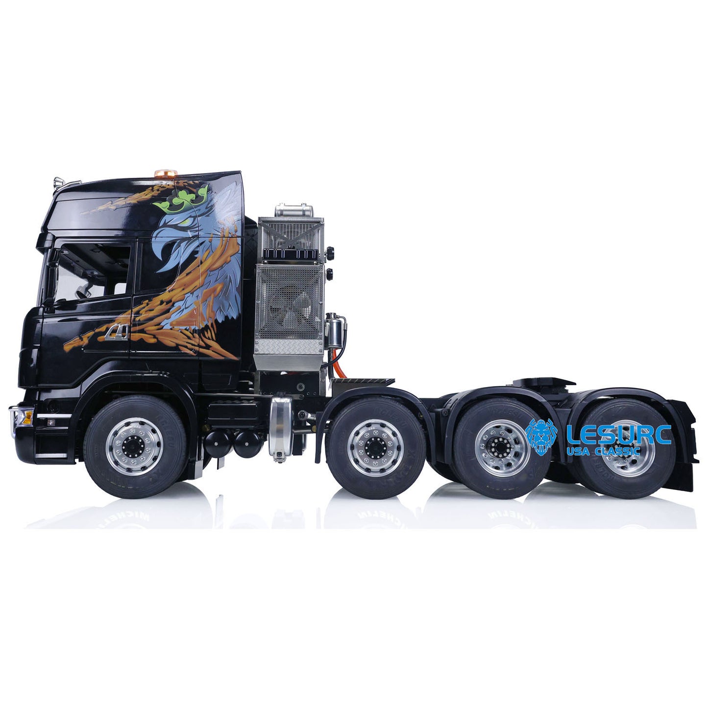 LESU 1/14 8*8 RC Tractor Truck Car Model Painted Assembled Metal Chassis W/ Light Sound System ESC Cabin Set Servo Motor Stickers