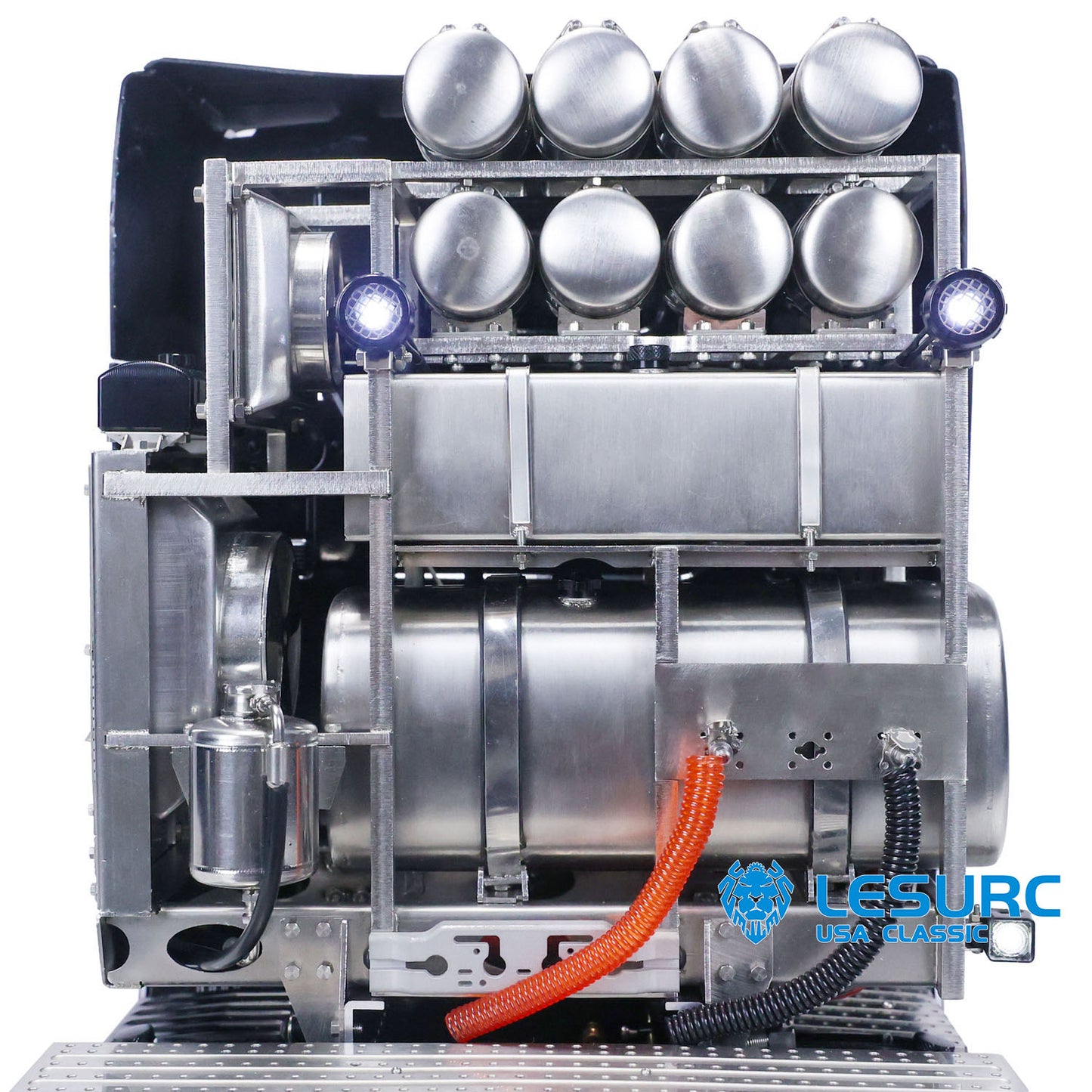 LESU 1/14 8*8 RC Tractor Truck Car Model Painted Assembled Metal Chassis W/ Light Sound System ESC Cabin Set Servo Motor Stickers