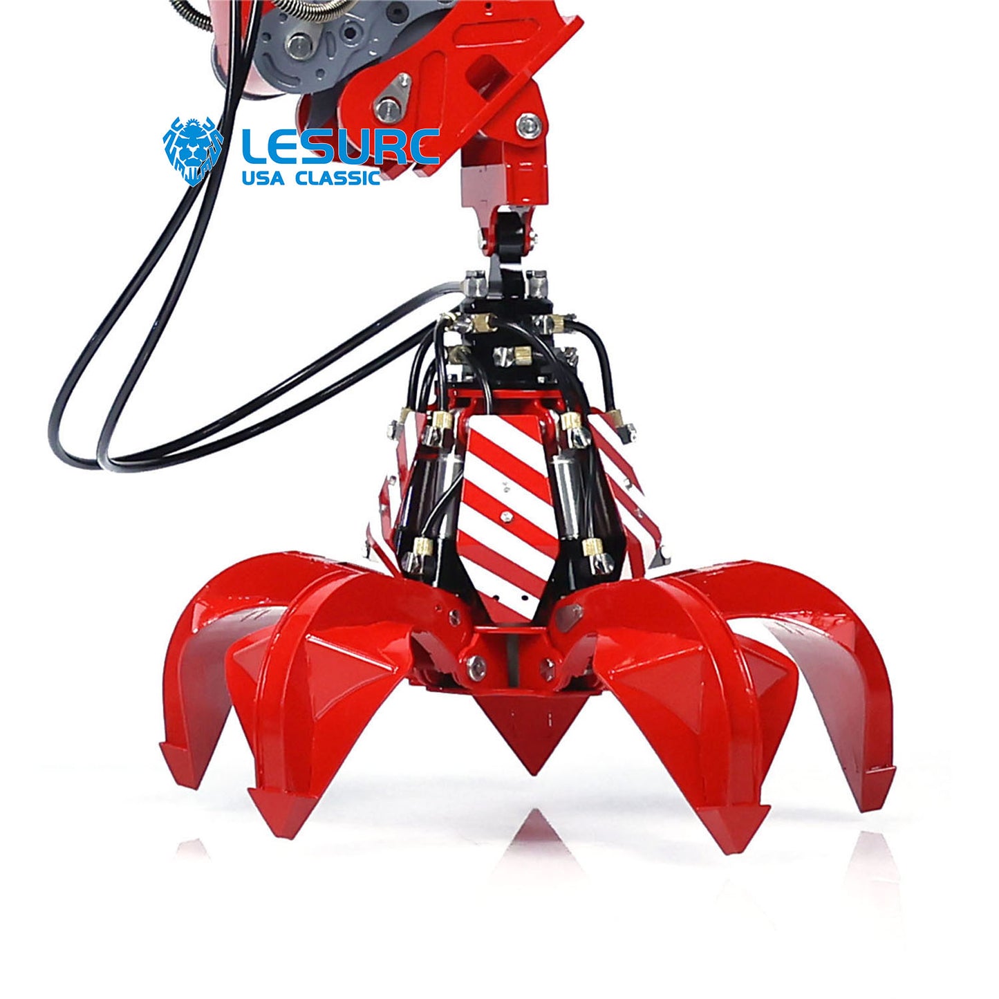 Stainless Steel Hydraulic Orange Peel Grab for 1/14 LESU RC Excavator B0001 374F Remote Control Digger