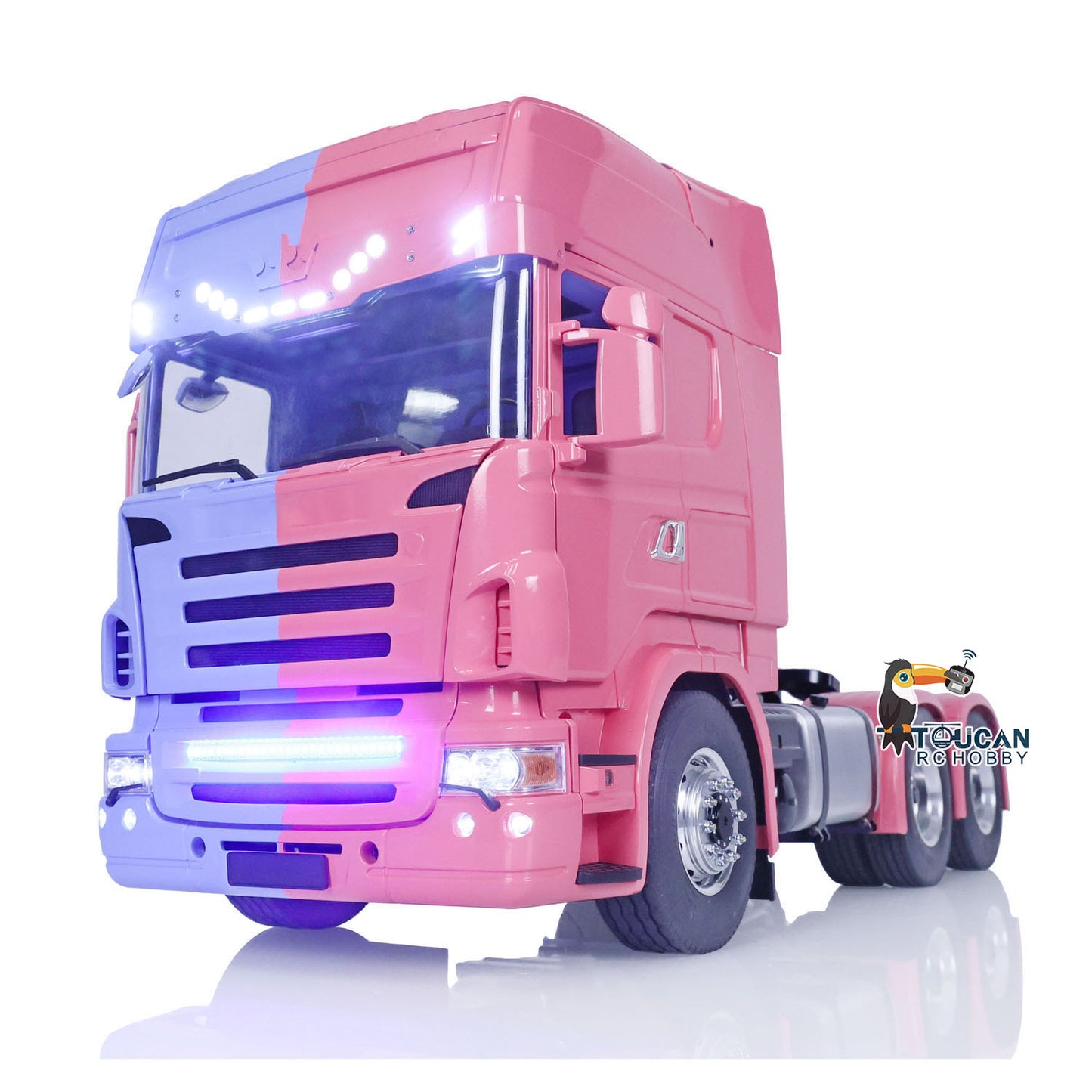 LESU 1/14 RC Tractor Truck 6X6 Metal Chassis Radio Control Car Customized Painted Model Sound Light