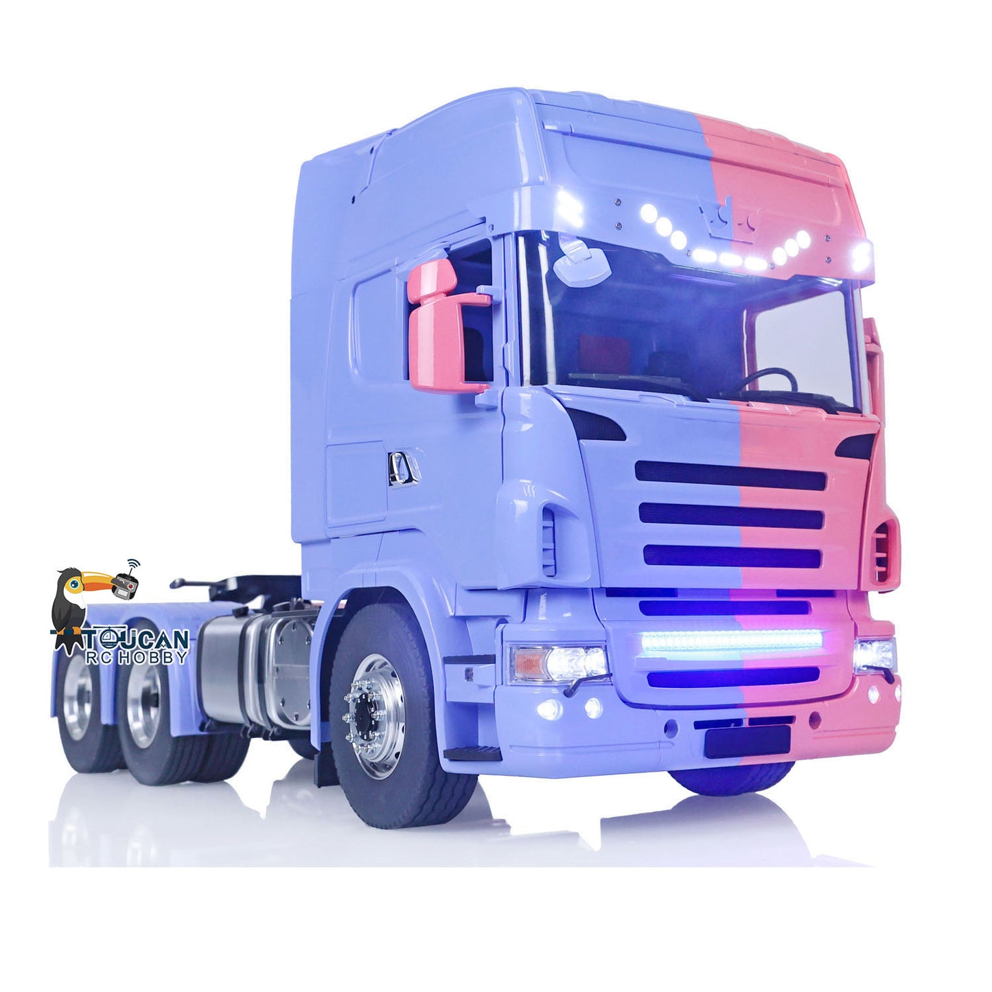 LESU 1/14 RC Tractor Truck 6X6 Metal Chassis Radio Control Car Customized Painted Model Sound Light