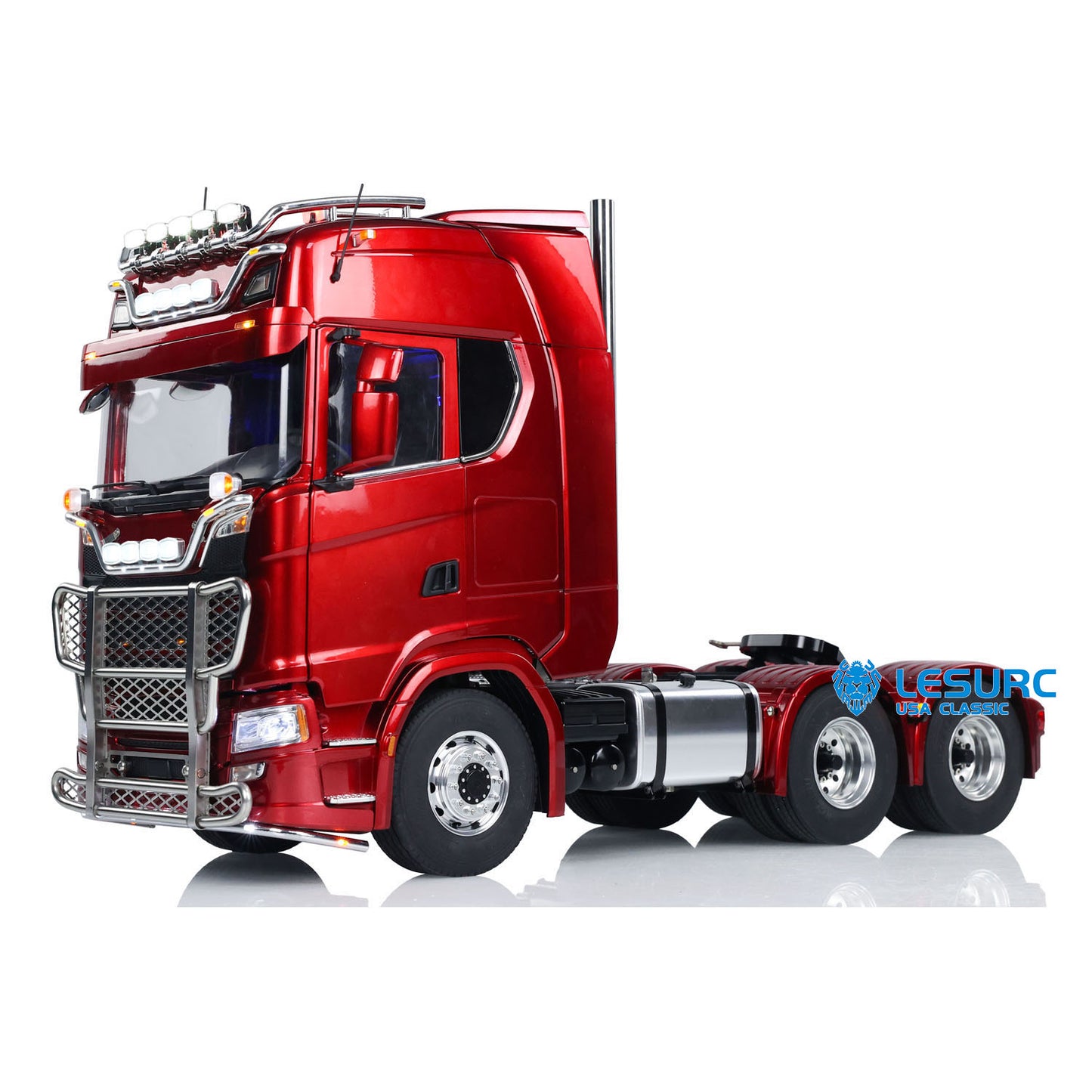 LESU 1/14 RC Tractor Truck 6*6 770S Metal Chassis Simulation Car Model Light Sound Smoke Differential 2-Speed FlySky ST8 Radio