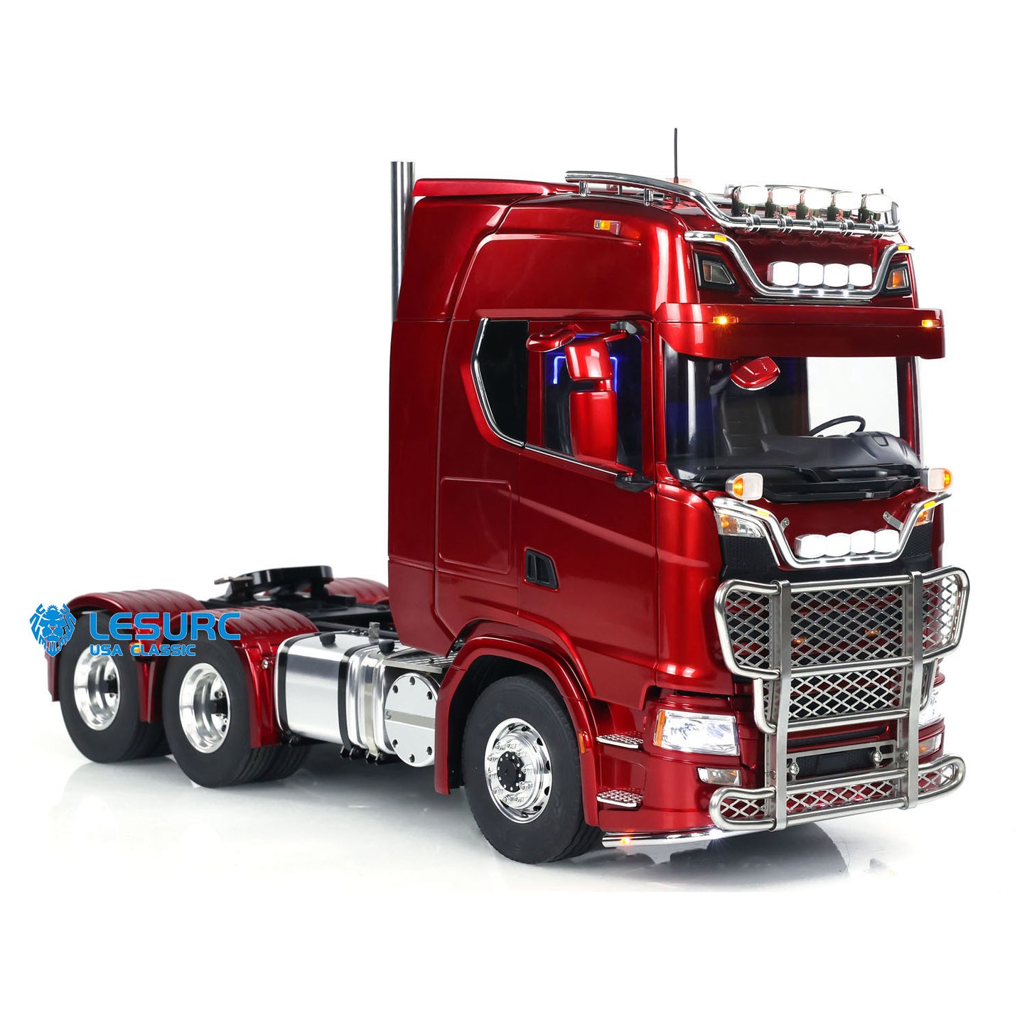 LESU 1/14 RC Tractor Truck 6*6 770S Metal Chassis Simulation Car Model Light Sound Smoke Differential 2-Speed FlySky ST8 Radio
