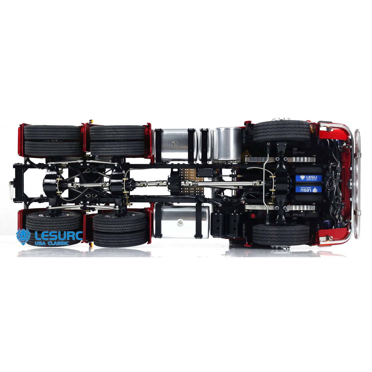 LESU 1/14 RC Tractor Truck 6*6 770S Metal Chassis Simulation Car Model Light Sound Smoke Differential 2-Speed FlySky ST8 Radio