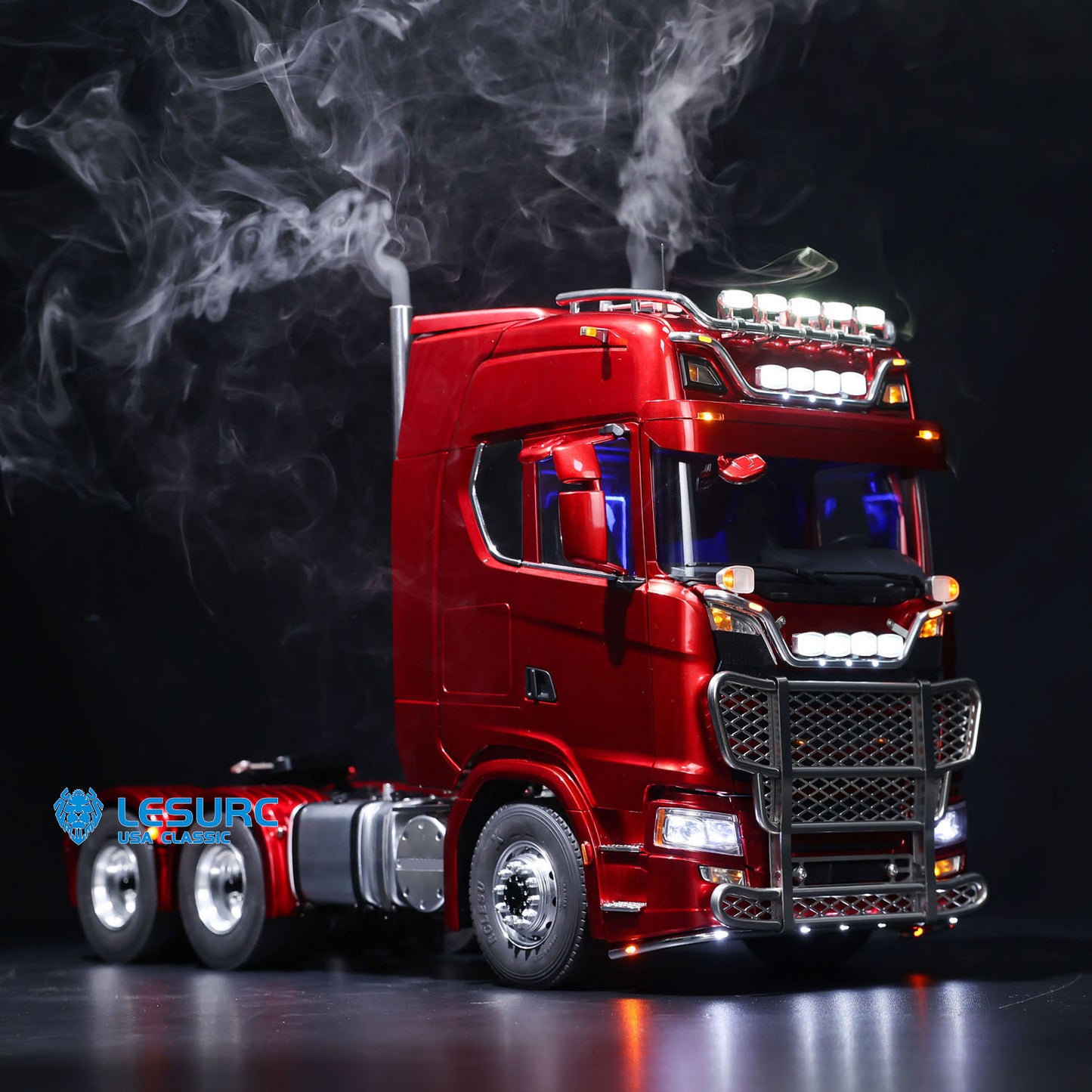 LESU 1/14 RC Tractor Truck 6*6 770S Metal Chassis Simulation Car Model Light Sound Smoke Differential 2-Speed FlySky ST8 Radio