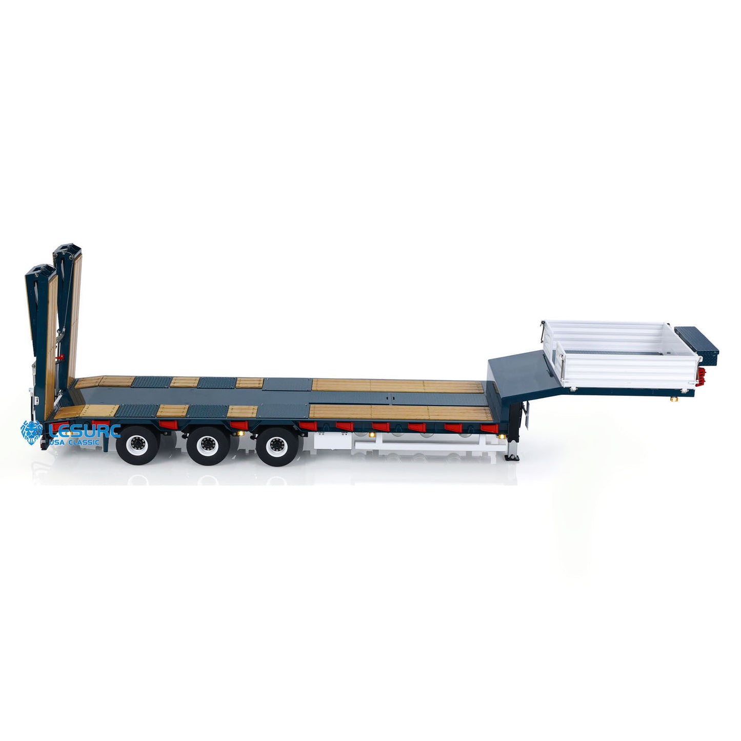 LESU Metal Trailer Hydraulic Lifting Tailboard Painted for RC Tractor Truck Car Emulated Construction Vehicle Hobby Models Light