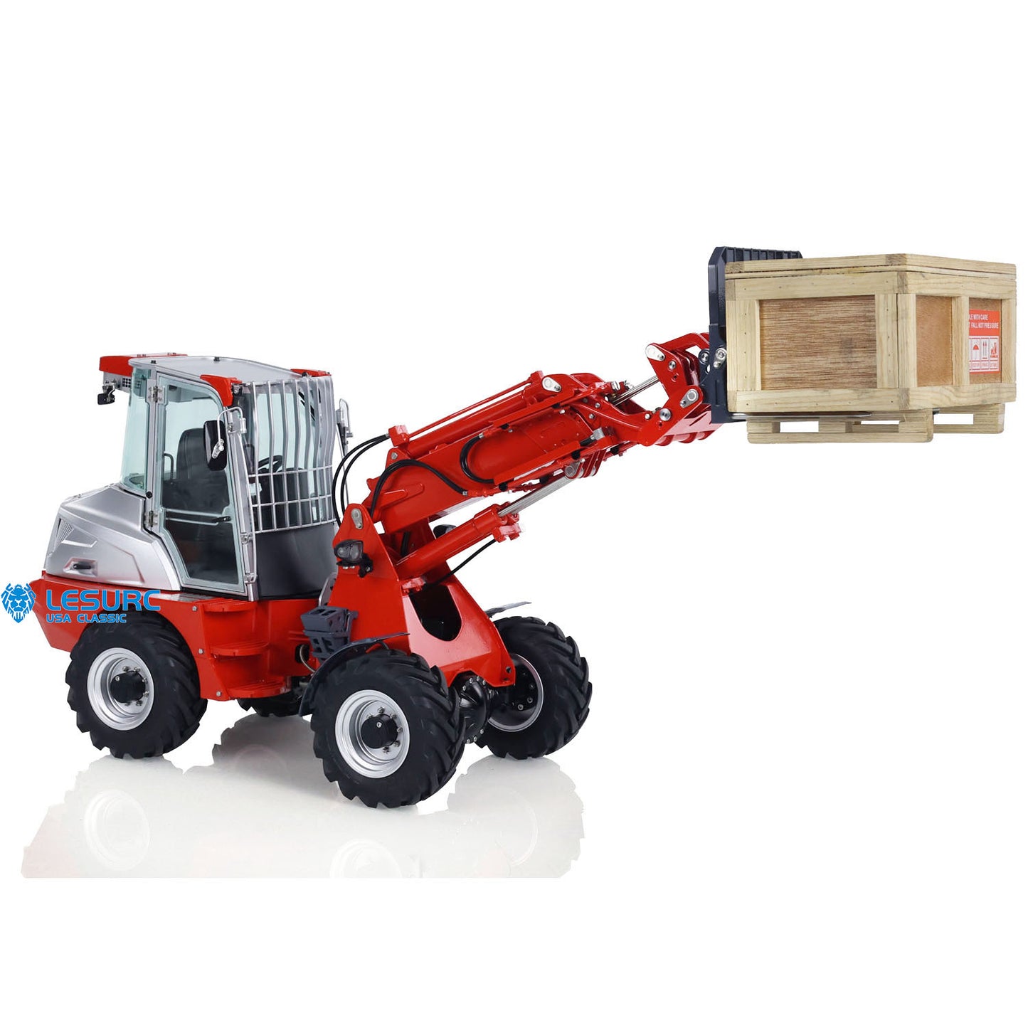 1/14 LESU RC Hydraulic Fork Loader AT1050 Telescopic Arm Truck Remote Control Car I6S Radio Light Sound System