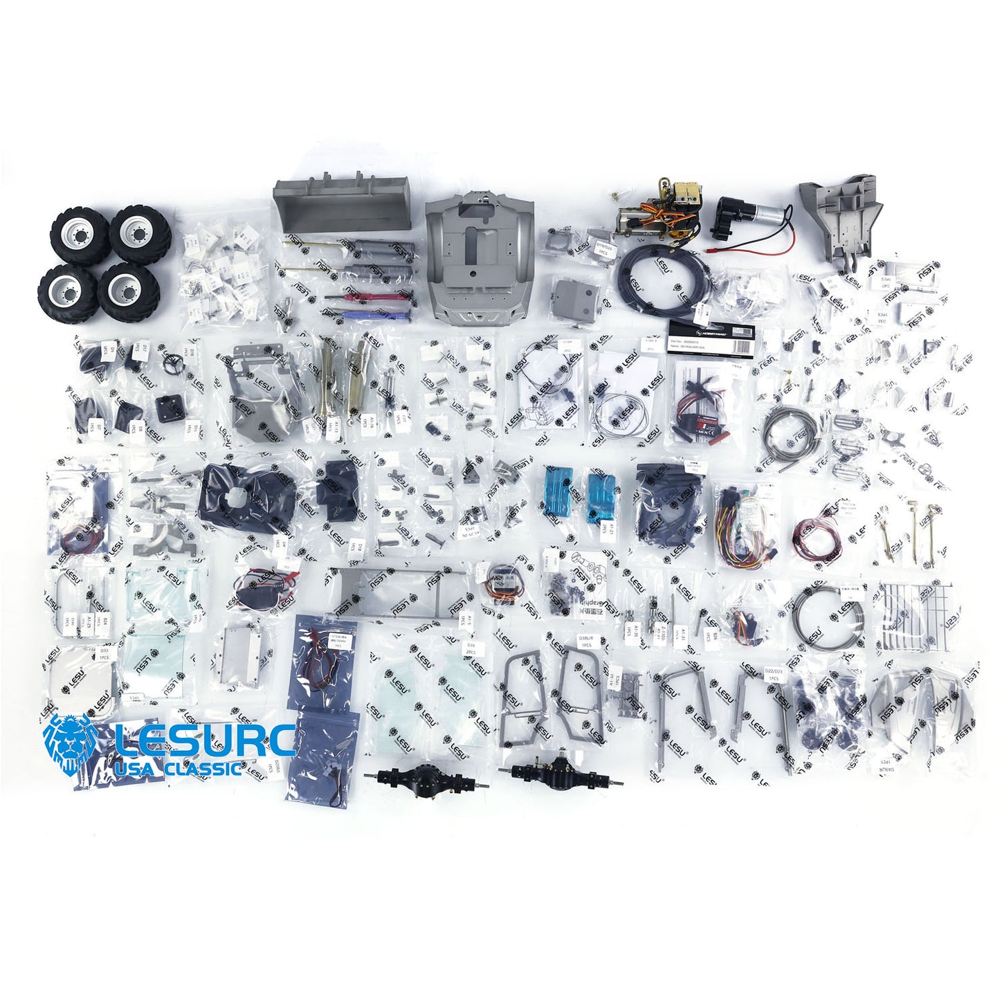 LESU Metal 1/14 RC Hydraulic Loader AOUE-MCL8 Remote Control Car Model Bucket Unpainted Unassembled KIT Version