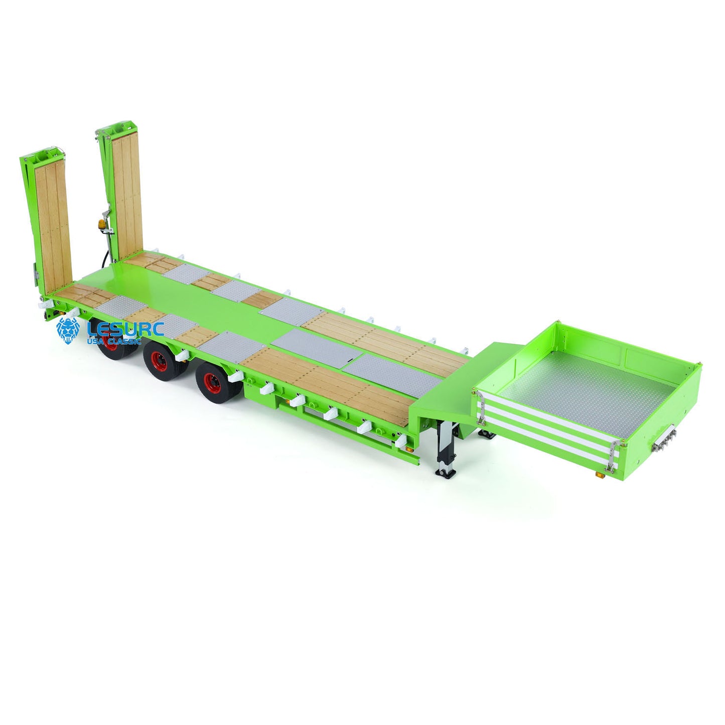LESU Metal Trailer Hydraulic Lifting Tailboard Painted for RC Tractor Truck Car Emulated Construction Vehicle Hobby Models Light