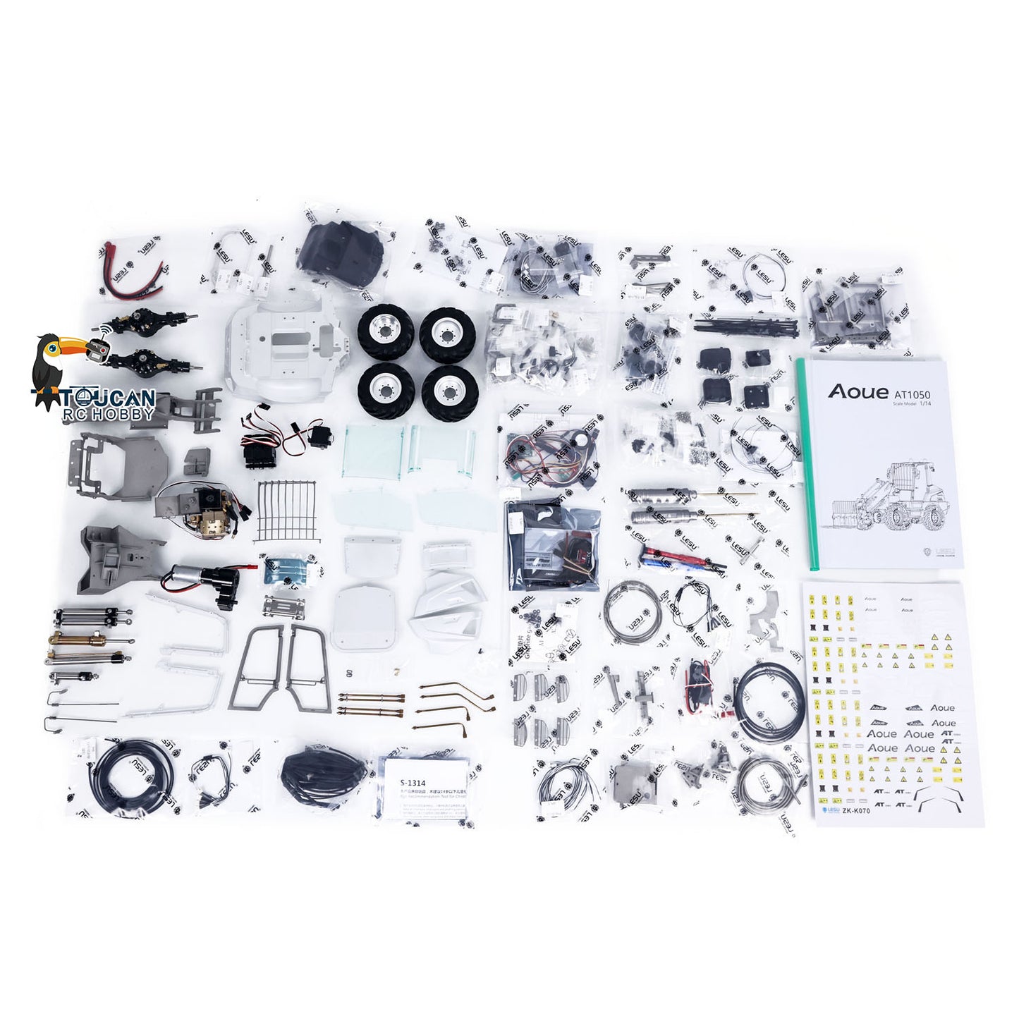 LESU 1/14 AT1050 RC Hydraulic Fork Loader Radio Control Car Telescopic Arm KIT/PNP Optional Versions Hobby Model ESC Servo Motor