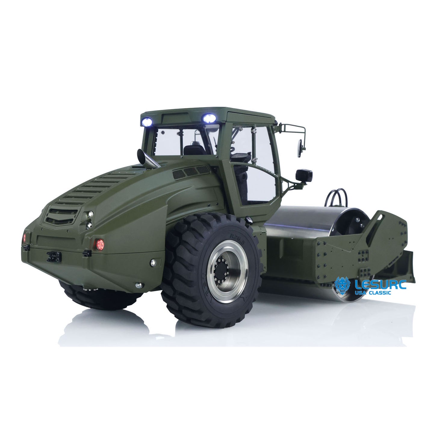 LESU 1:14 Hydraulic RC Road Roller Aoue H13i Radio Control Construction Model Flysky I6S Radio Battery Charger Light
