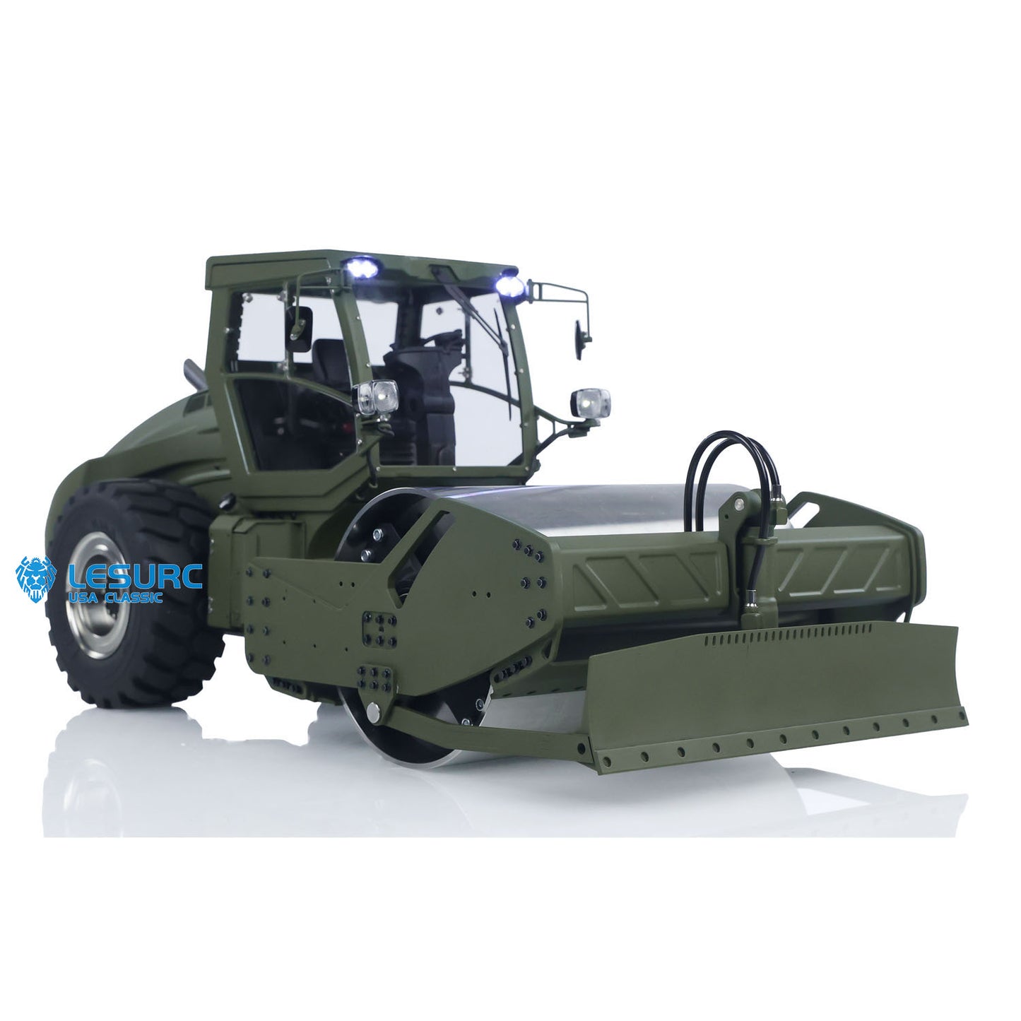 LESU 1:14 Hydraulic RC Road Roller Aoue H13i Radio Control Construction Model Flysky I6S Radio Battery Charger Light