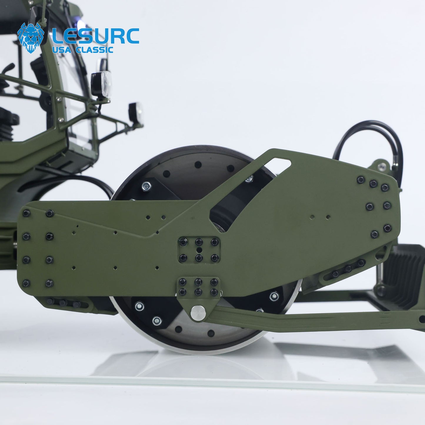 LESU 1:14 Hydraulic RC Road Roller Aoue H13i Radio Control Construction Model Flysky I6S Radio Battery Charger Light
