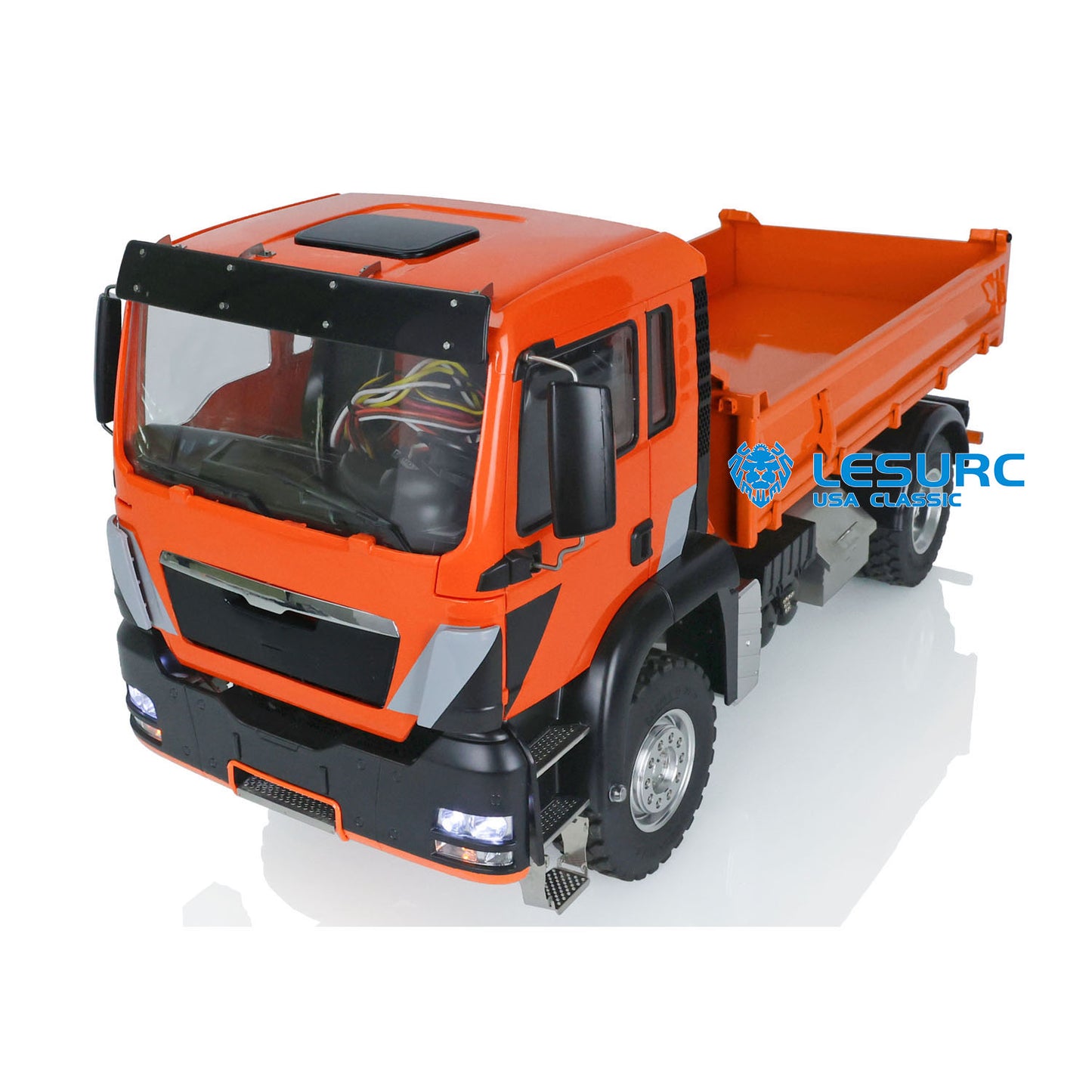 LESU 4*4 1/14 Metal Chassis RC Hydraulic Dumper Truck for TGS Tipper Car Models I6S Remote Control 5200MAH Battery